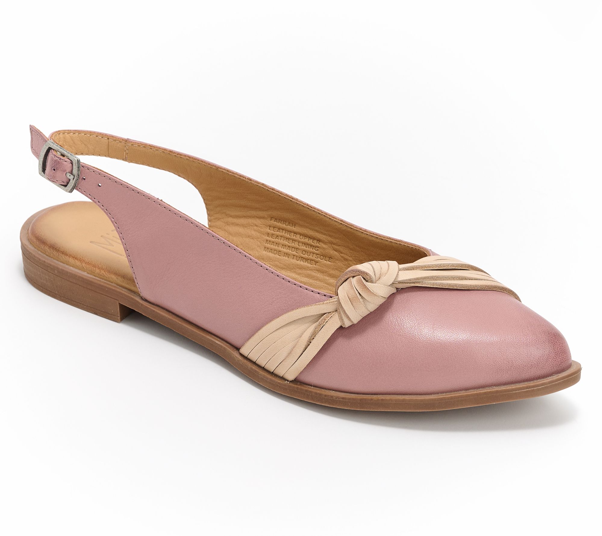 "As Is" Miz Mooz Leather Knotted Slingback Flats - Farrah
