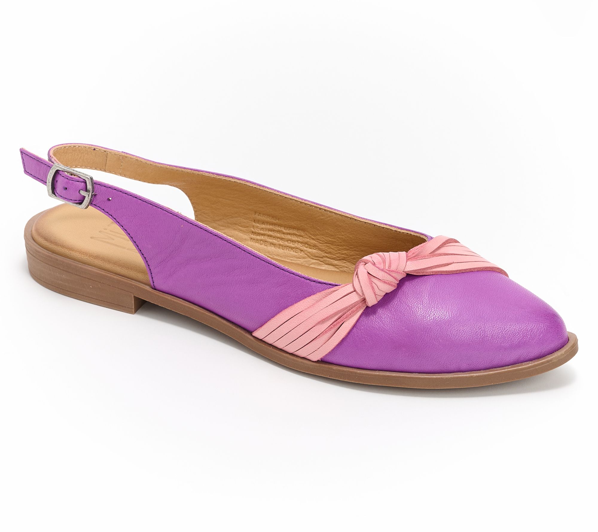 "As Is" Miz Mooz Leather Knotted Slingback Flats - Farrah