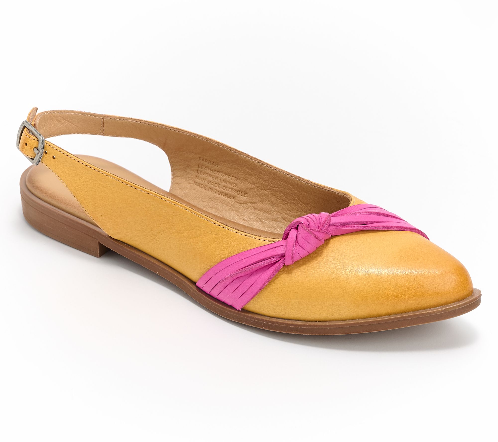 "As Is" Miz Mooz Leather Knotted Slingback Flats - Farrah