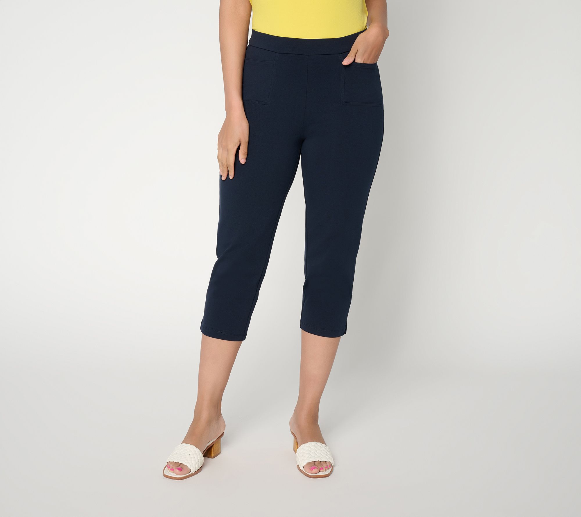 "As Is" Susan Graver Weekend Regular Premium Stretch Slim Leg Capri Pants