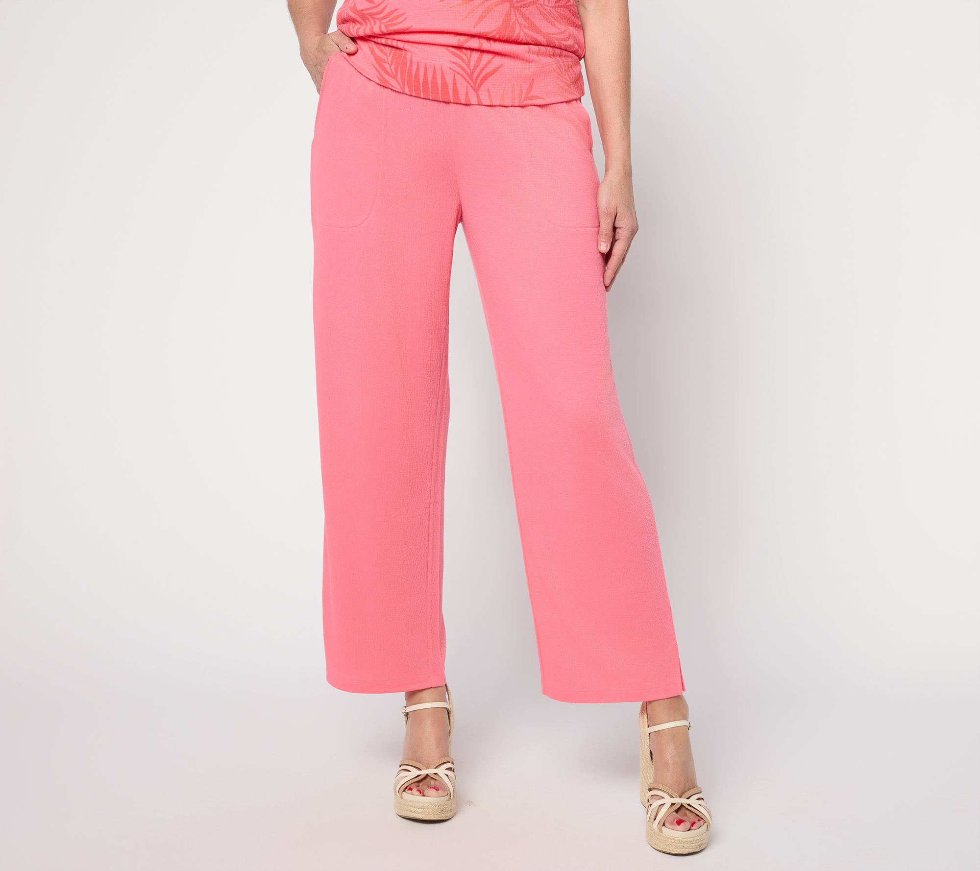 "As Is" Denim & Co. Beach Reg Knit Gauze Ankle Pants