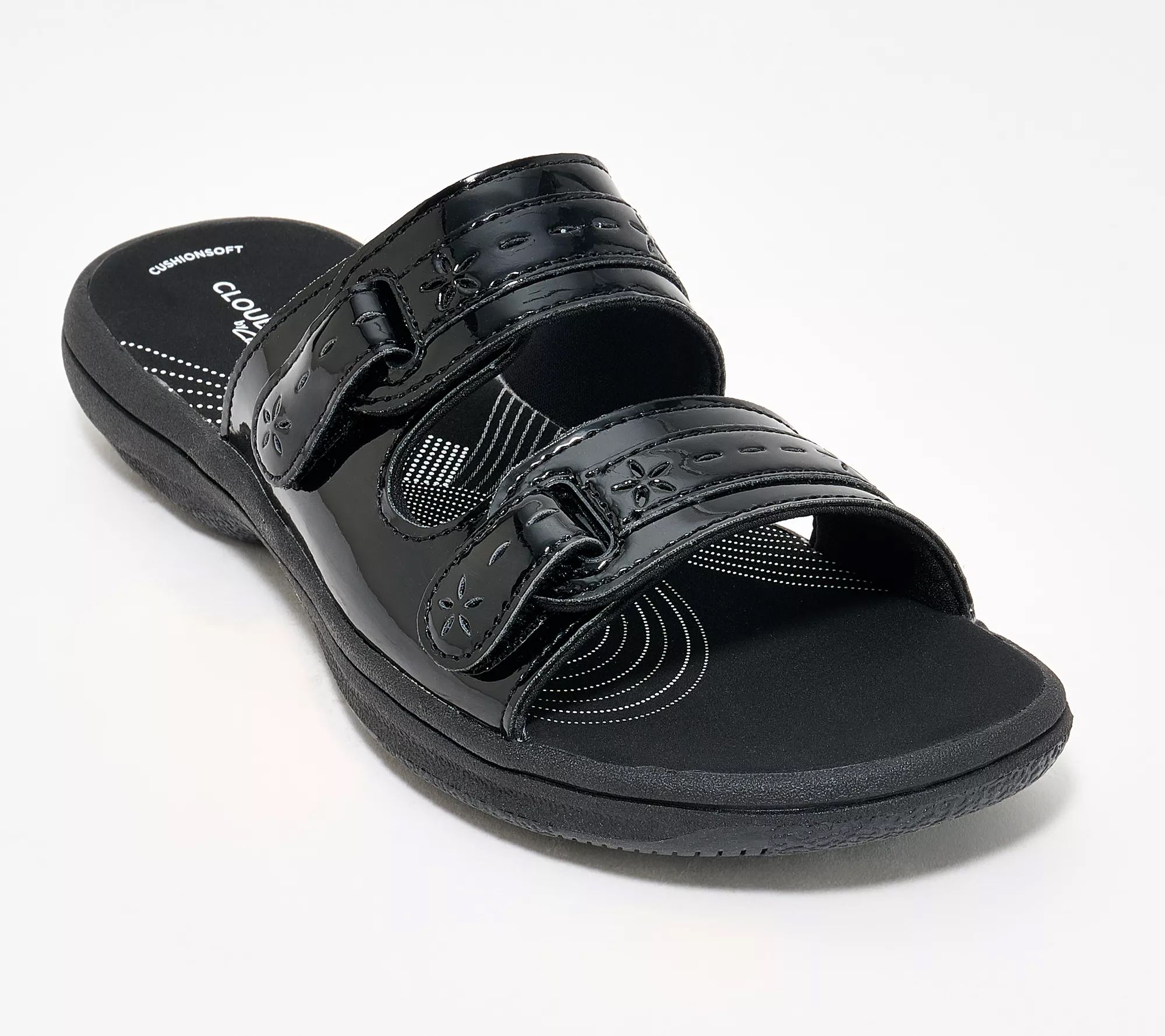 "As Is" Clarks Cloudsteppers Adjustable Slide Sandals -Breeze Rosa