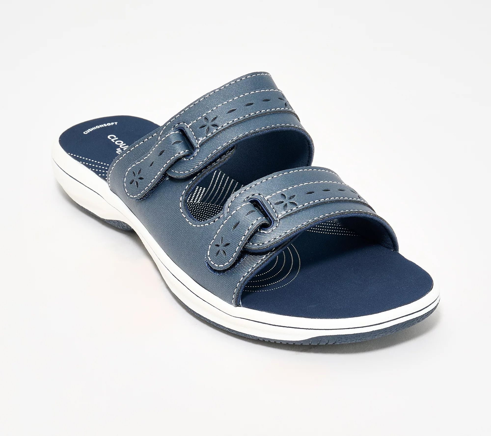 "As Is" Clarks Cloudsteppers Adjustable Slide Sandals -Breeze Rosa