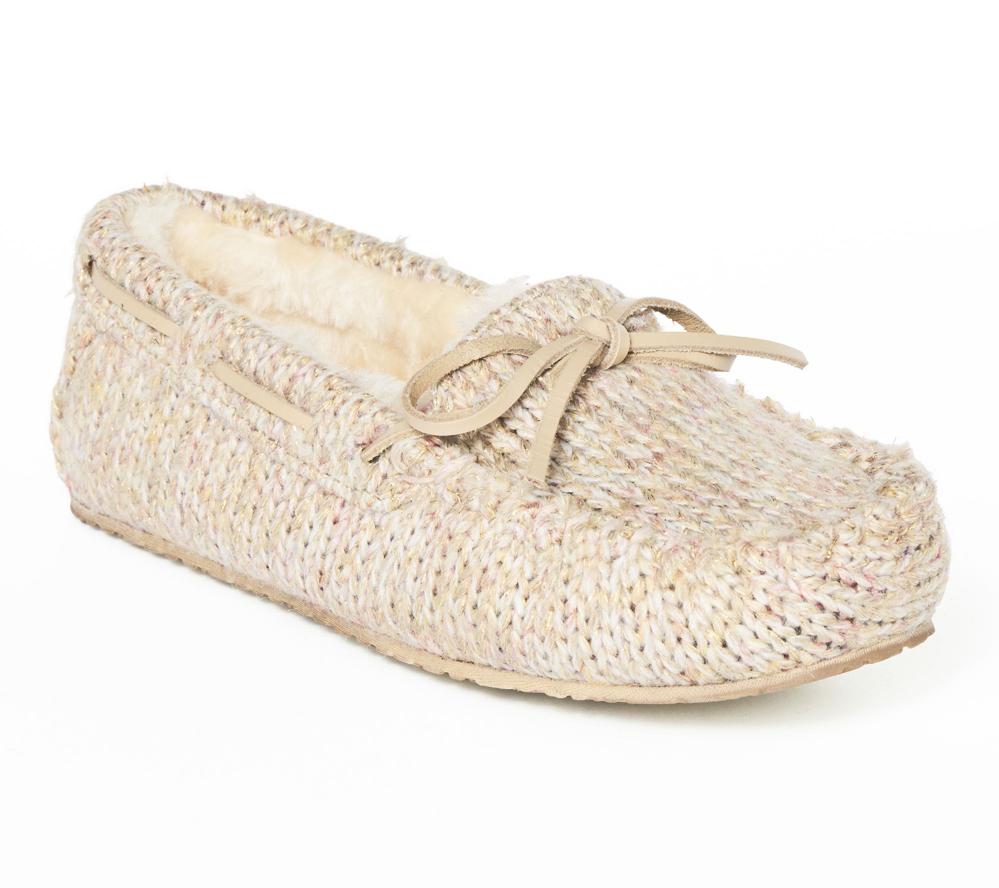 Minnetonka Women's Comfy Moc Sparkle Knit Slippers