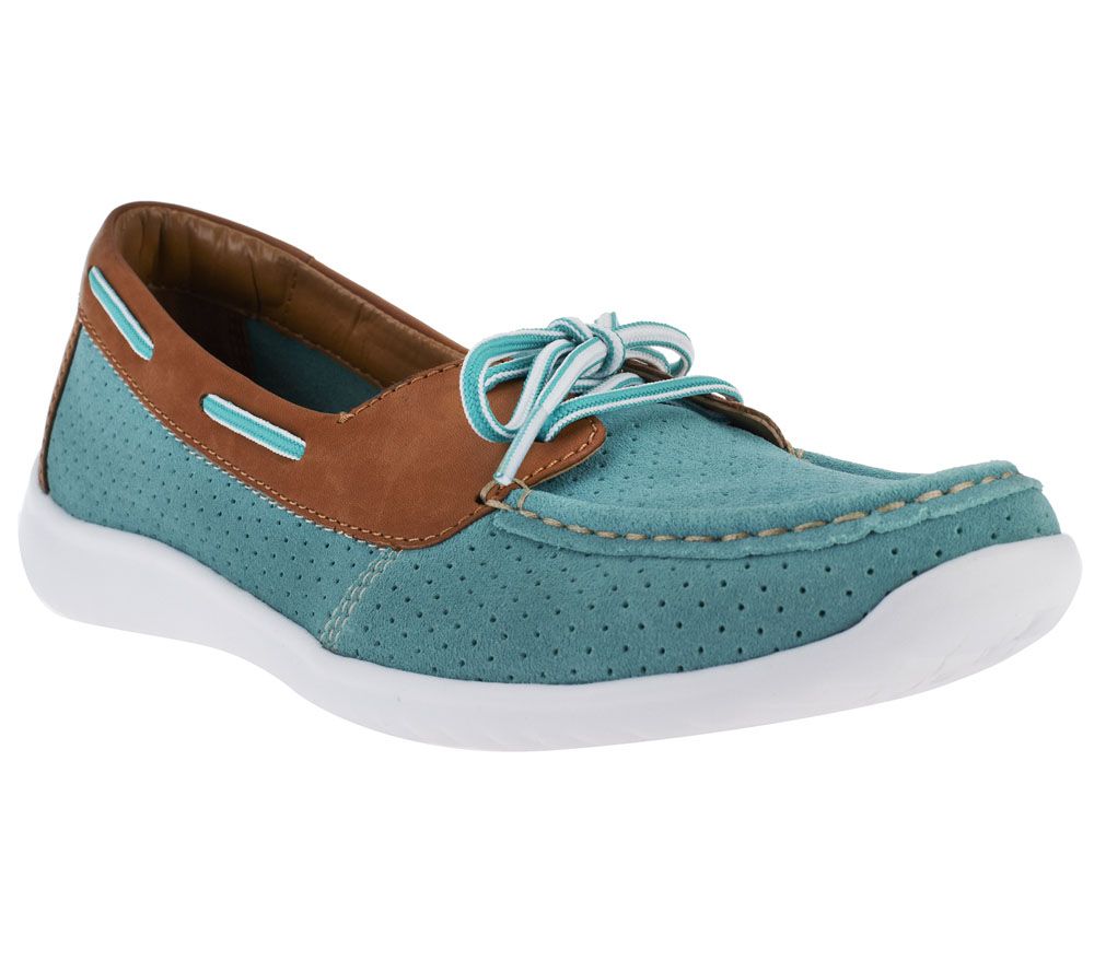 Clarks Suede Slip-on Boat Shoes - Arbor Opal - Page 1 — QVC.com