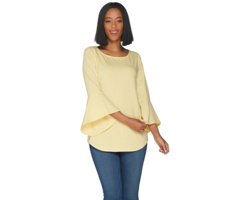 Belle By Kim Gravel Essentials TripleLuxe Knit Bell Sleeve Top - Page 1 ...