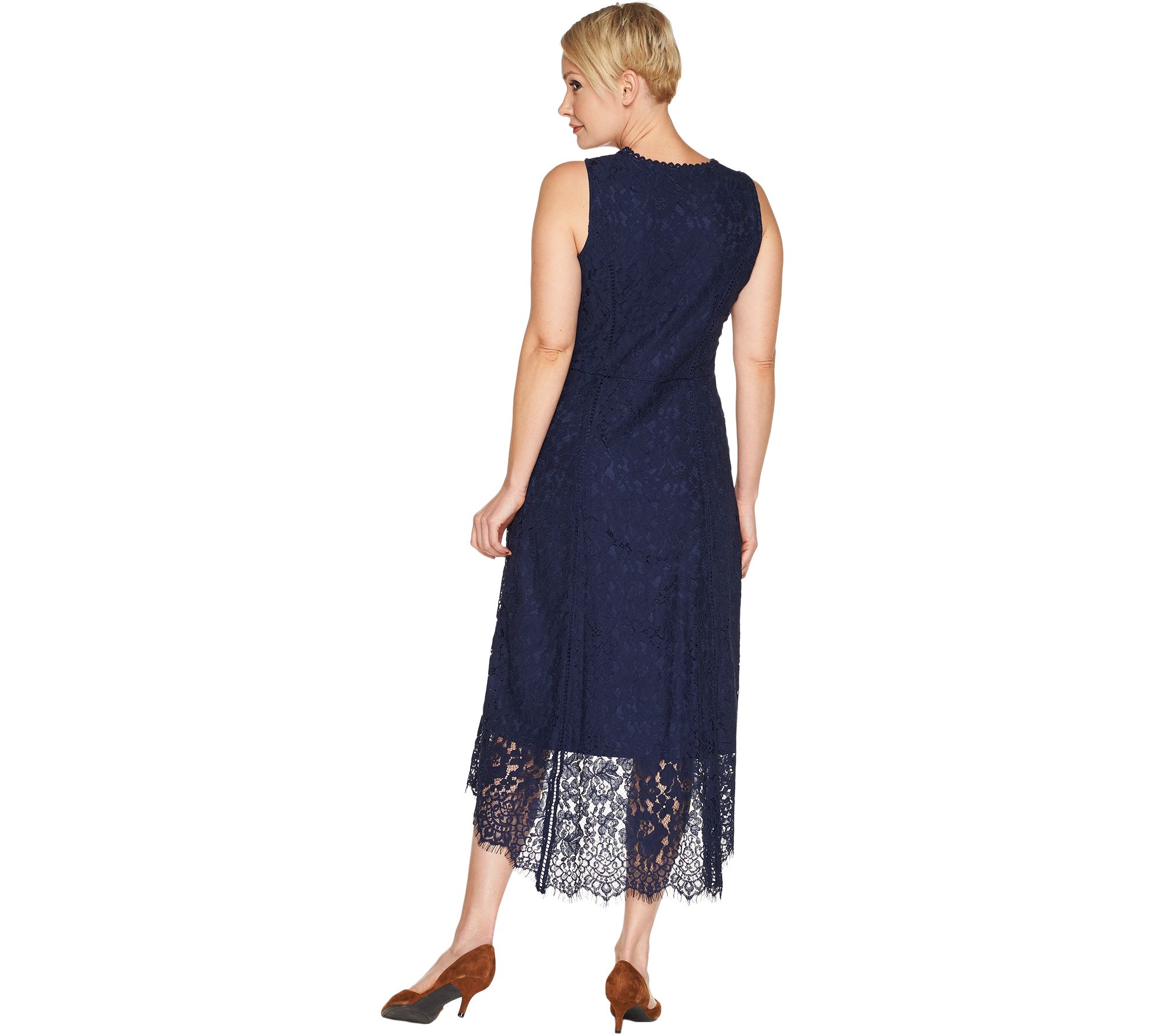 Isaac Mizrahi Live! Regular Hi-Low Lace Maxi Dress - QVC.com