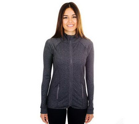 90 Degree by Reflex Zip Font Active Jacket with Pockets — QVC.com