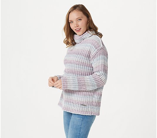 Peace Love World Rainbow Turtleneck Sweater