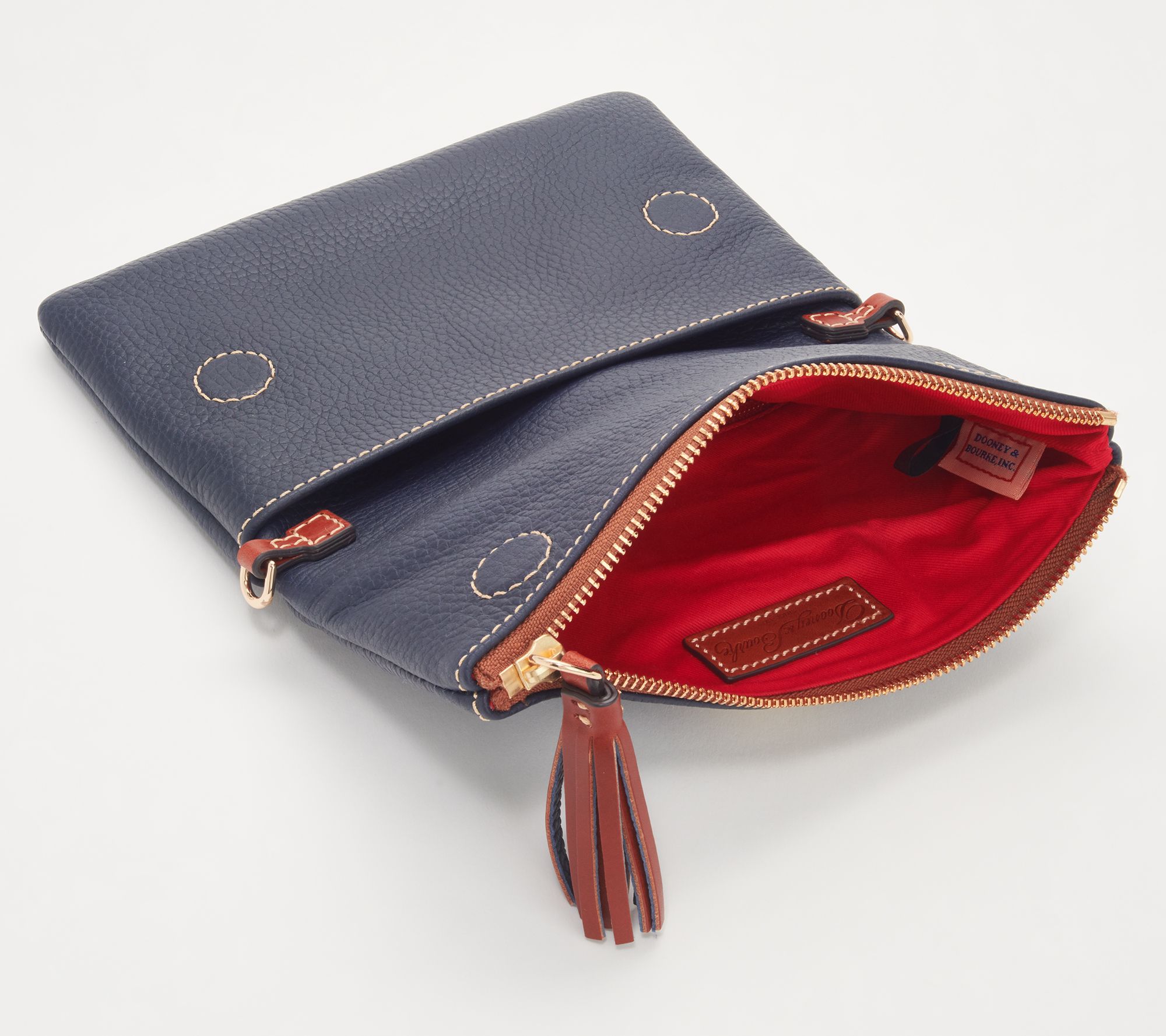 as-is-dooney-bourke-pebble-leather-foldover-zip-crossbody-qvc