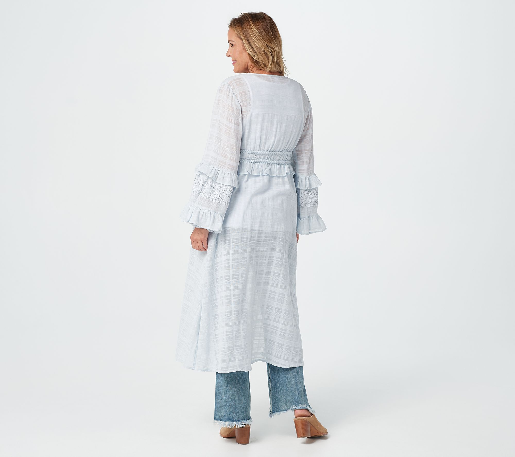 "As Is" Peace Love World Gauze Duster