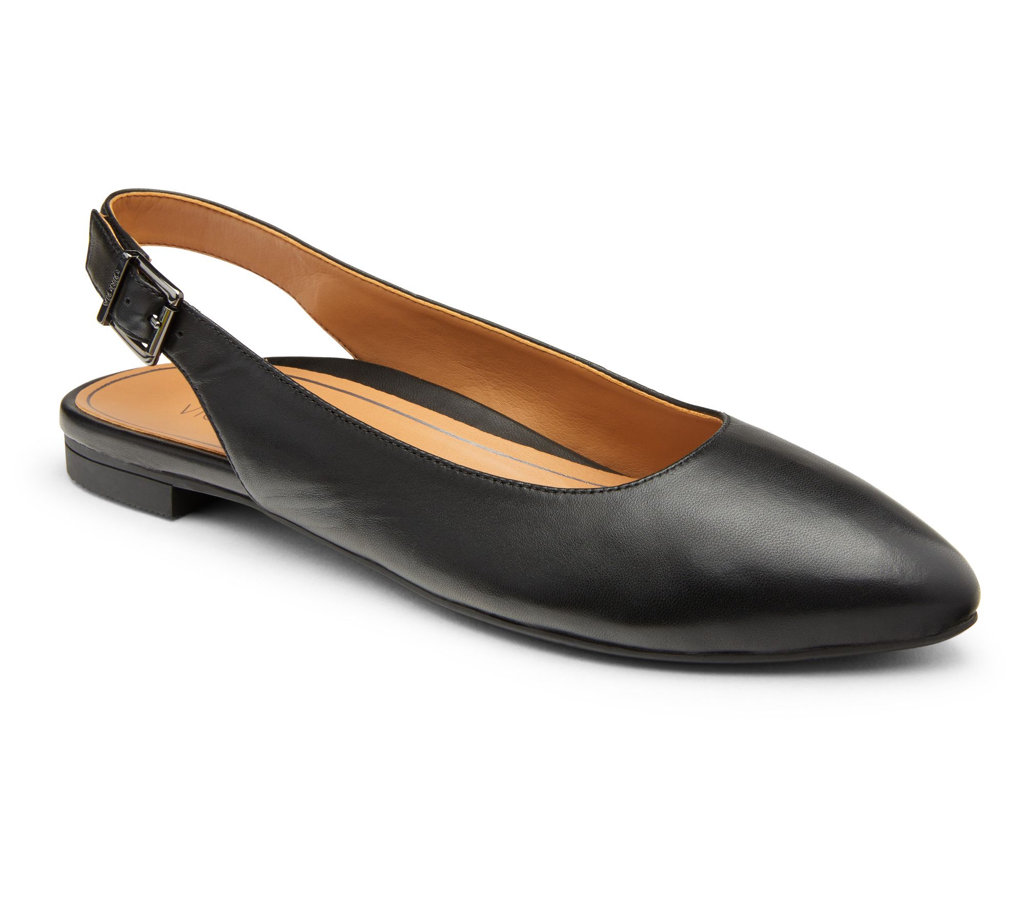 leather slingback flat shoes