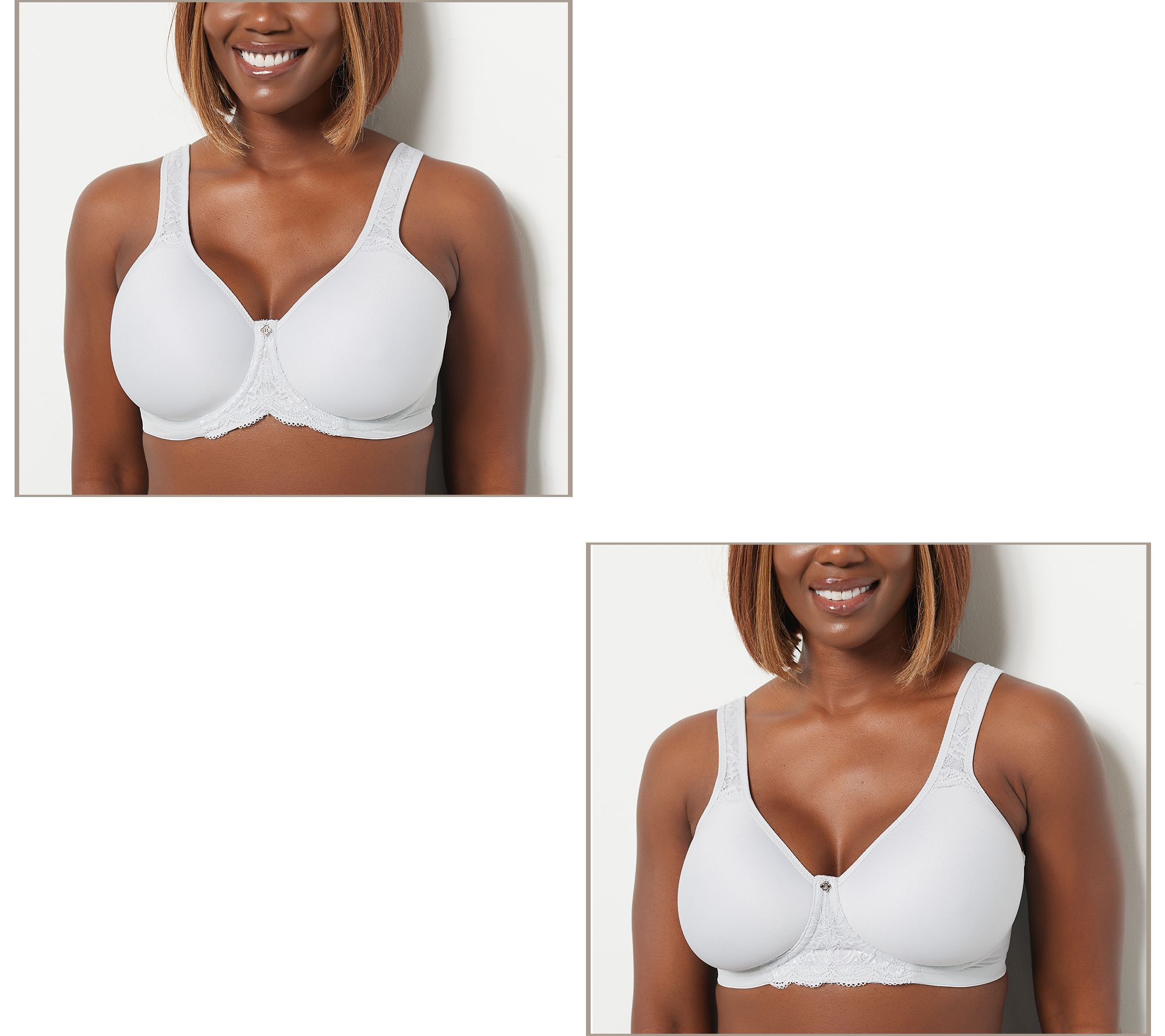 Breezies Microfibre & Embroidered Bra with Ultimair Lining in - QVC UK