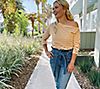 Candace Cameron Bure Off Shoulder Striped Knit Top, 4 of 6