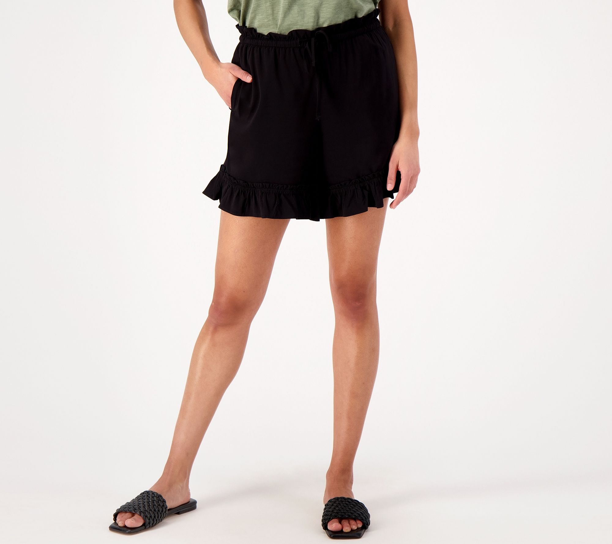 Candace Cameron Bure Petite Short with Ruffle Detail