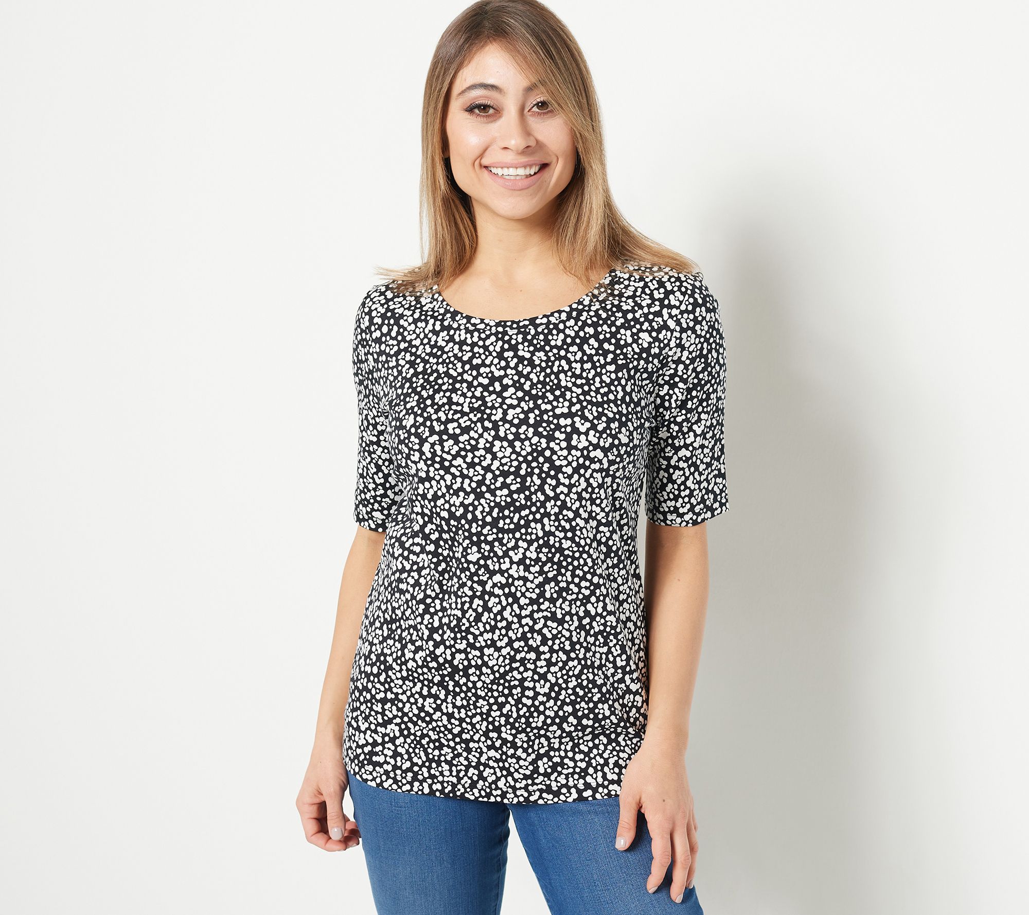 Women's White and Red Dots Adaptive Blouse - Smart Adaptive Clothing