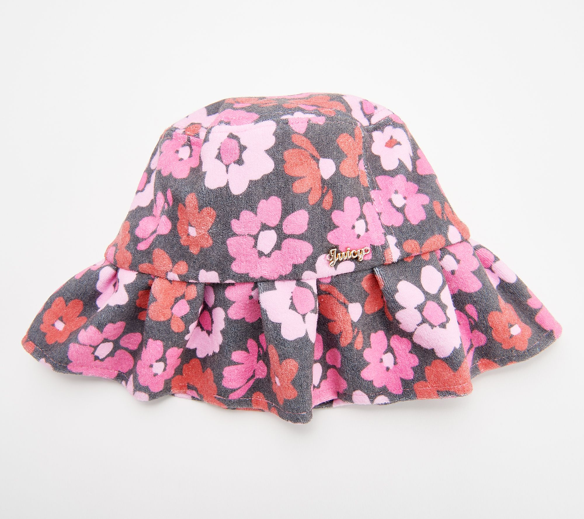 Land\u2019s End Fabric Hat pink-white allover print casual look Accessories Caps Fabric Hats Land’s End 