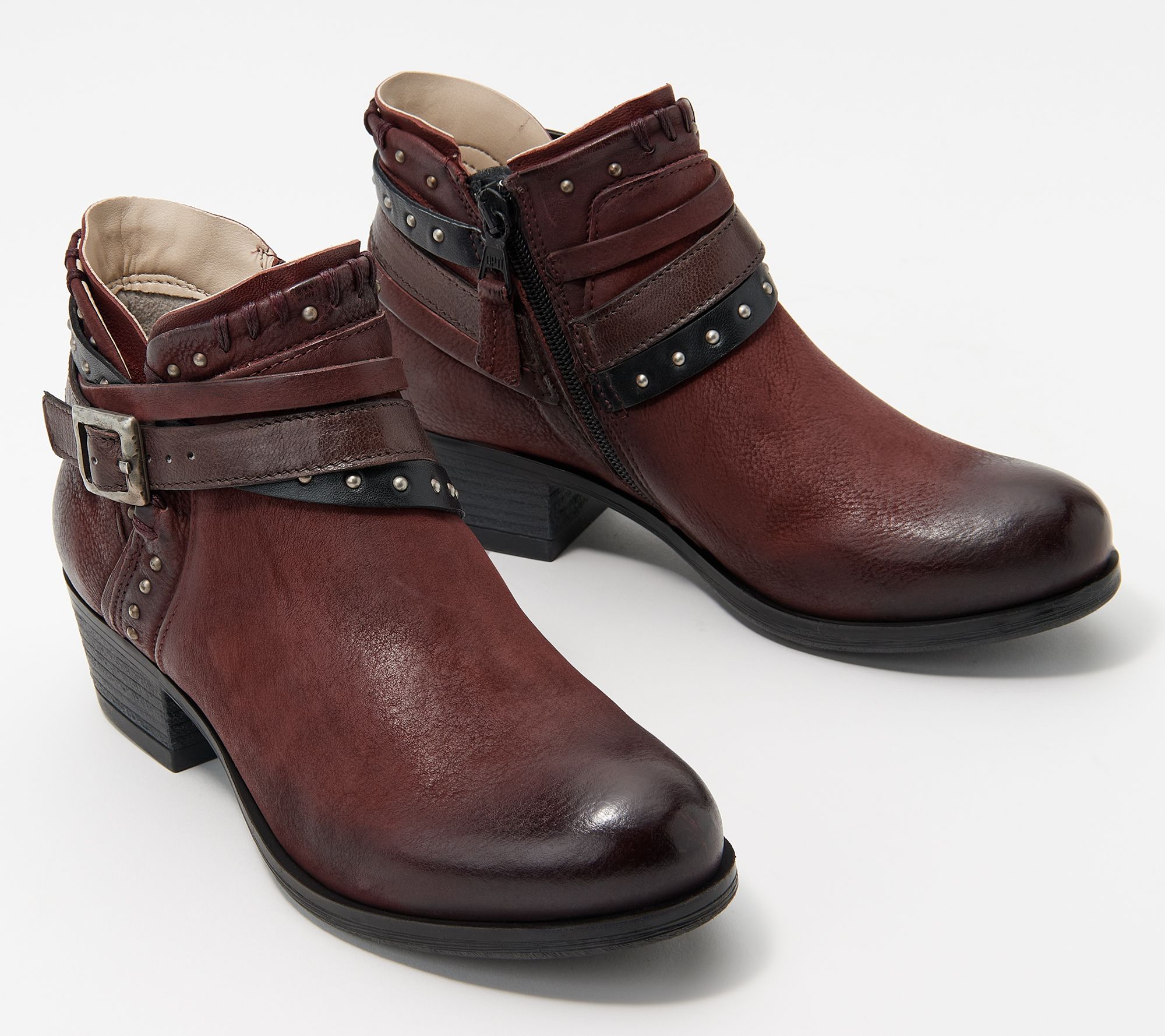 Miz Mooz Leather Wide Width Ruched Ankle Boots- Pleasant - QVC.com