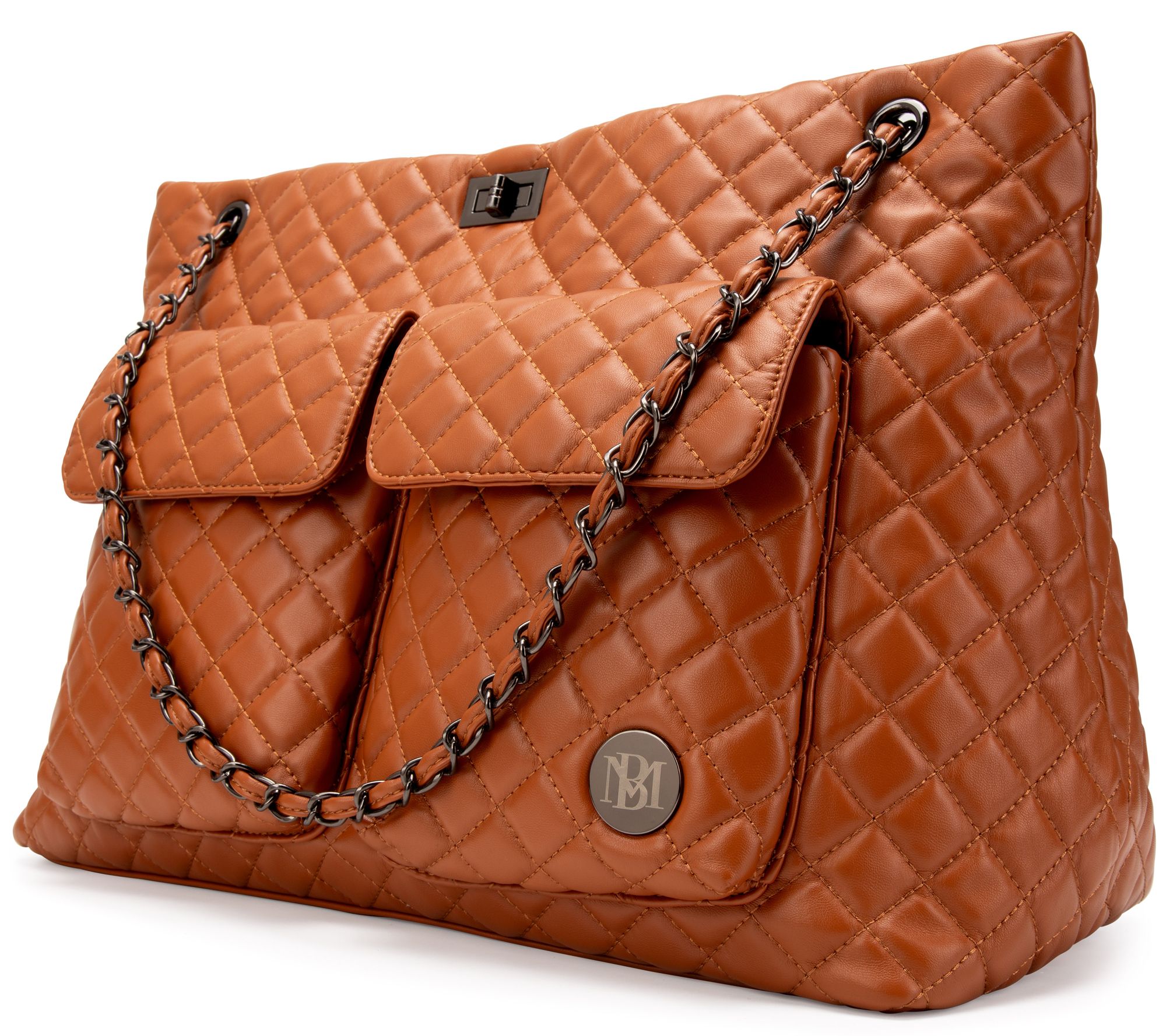 Badgley Mischka Diana Vegan Leather Tote Weekender - Black