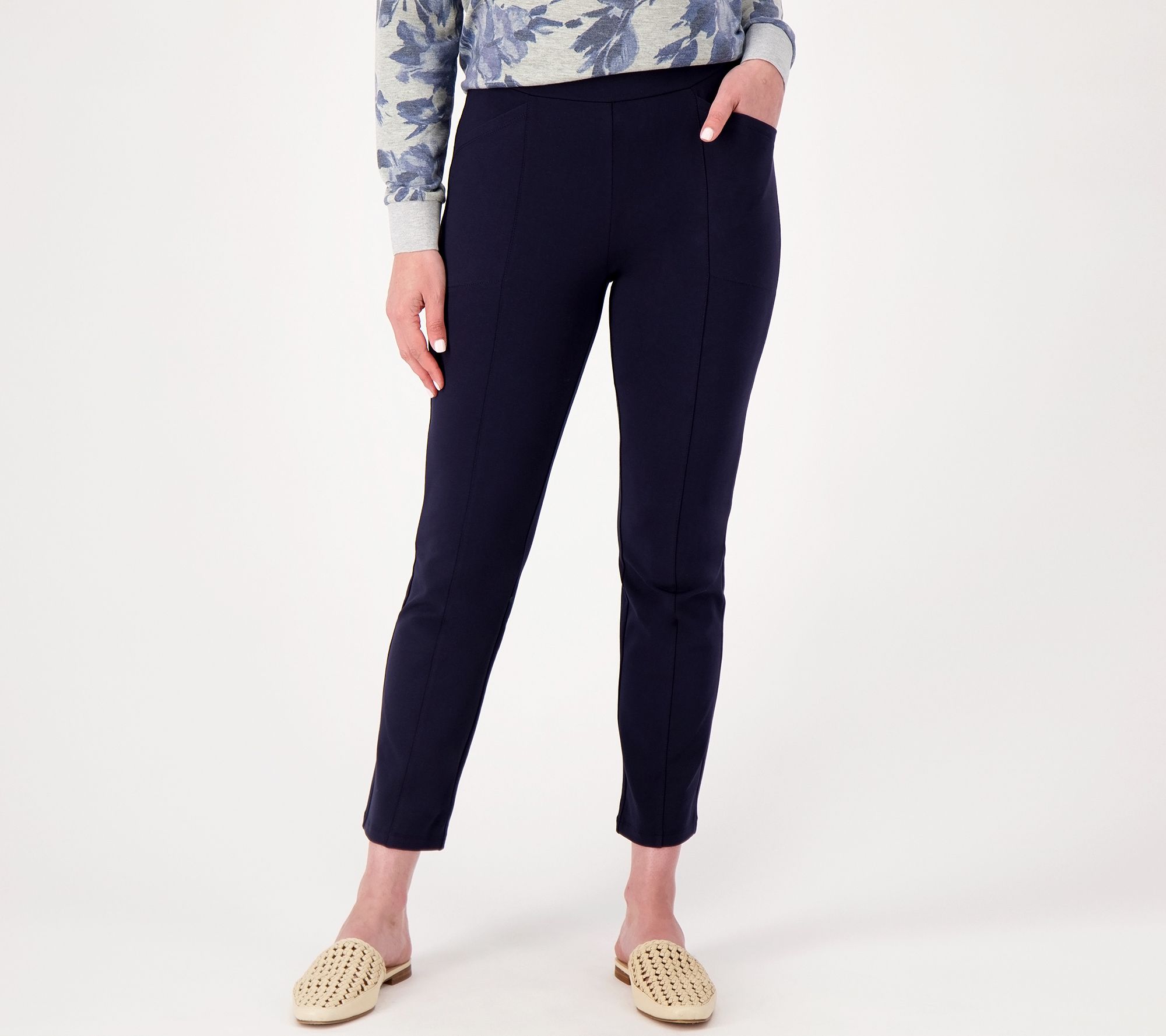 "As Is" Susan Graver Weekend Petite Premium Stretch Slim Leg Pants