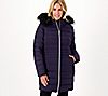 "As Is" Nuage Regular Stretch Puffer Coat w/ Removable Faux Fur Trim Hood