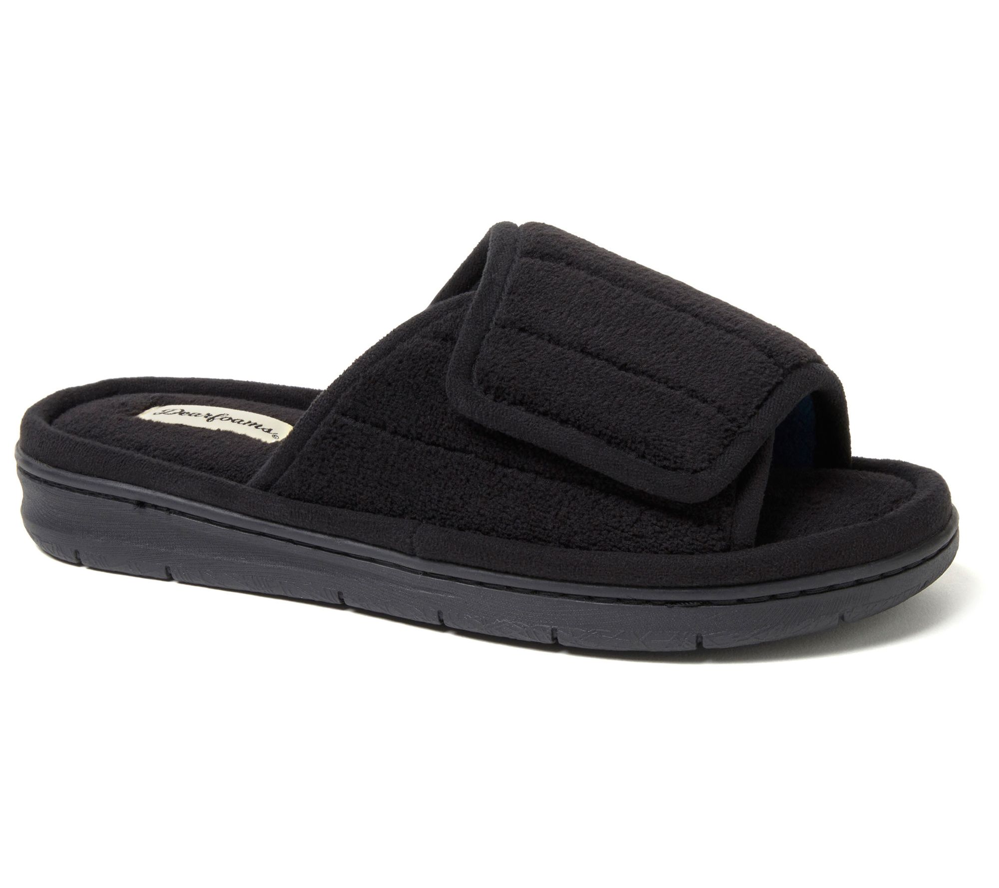 Lucky Brand Mens Microsuede Memory Foam Open Toe Slippers, Cool Adjustable  Strap Indoor Outdoor House Sliders for Men, Black, Medium : :  Clothing, Shoes & Accessories