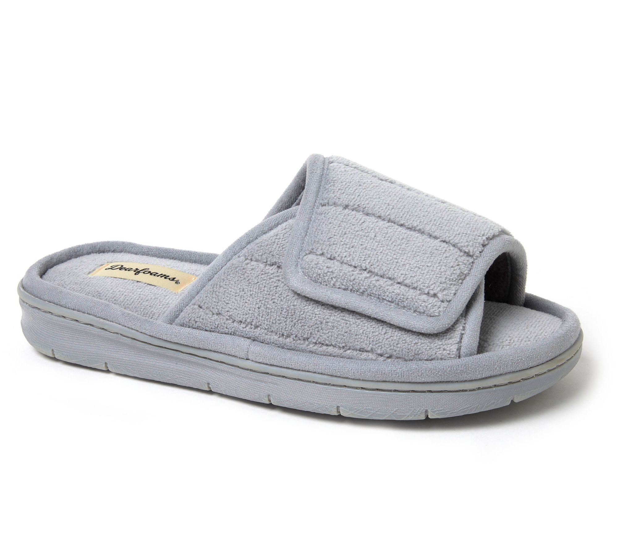 Dearfoams Women's Adjustable Memory Foam TerrySlide Slipper