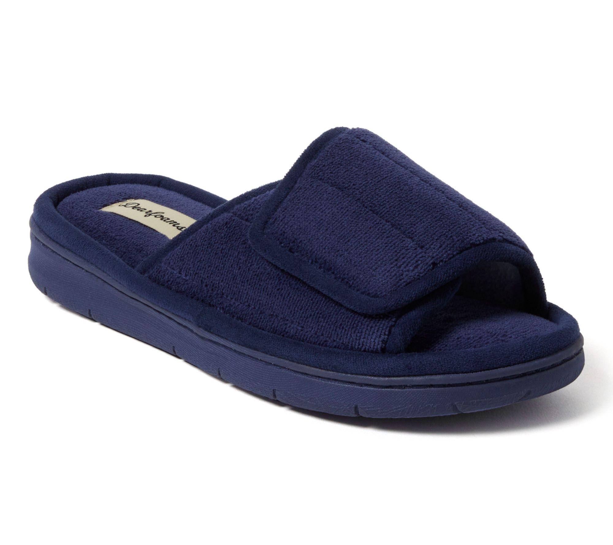 Dearfoams Women's Adjustable Memory Foam TerrySlide Slipper