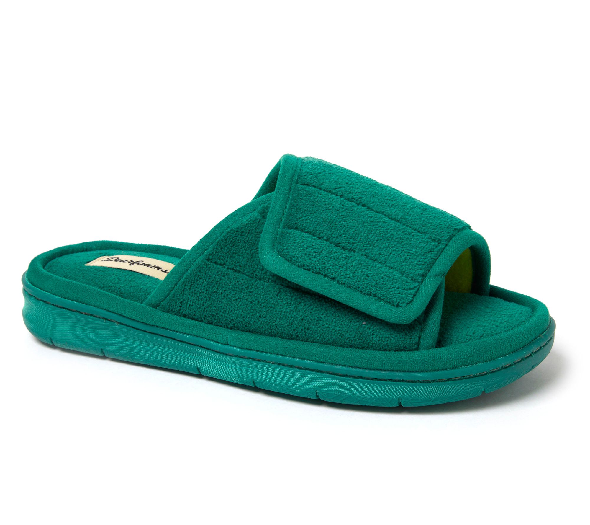 Dearfoams Women's Adjustable Memory Foam TerrySlide Slipper