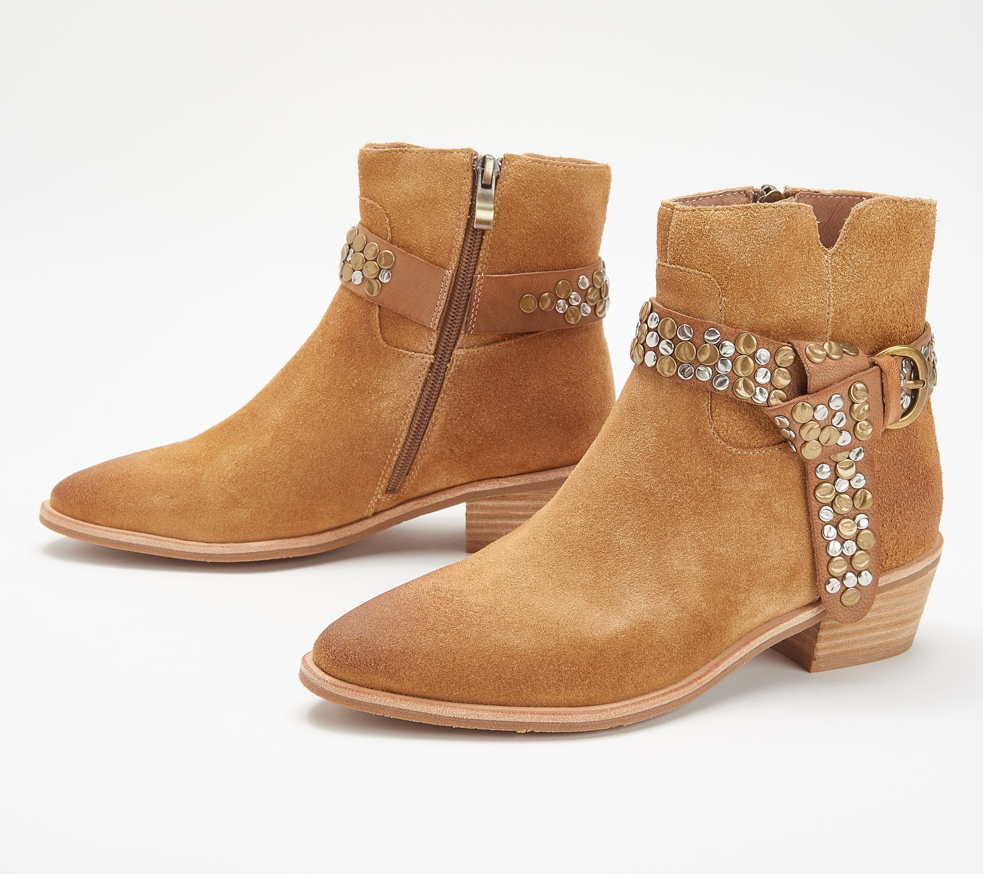 "As Is" Antelope Leather Ankle Boots - Demi