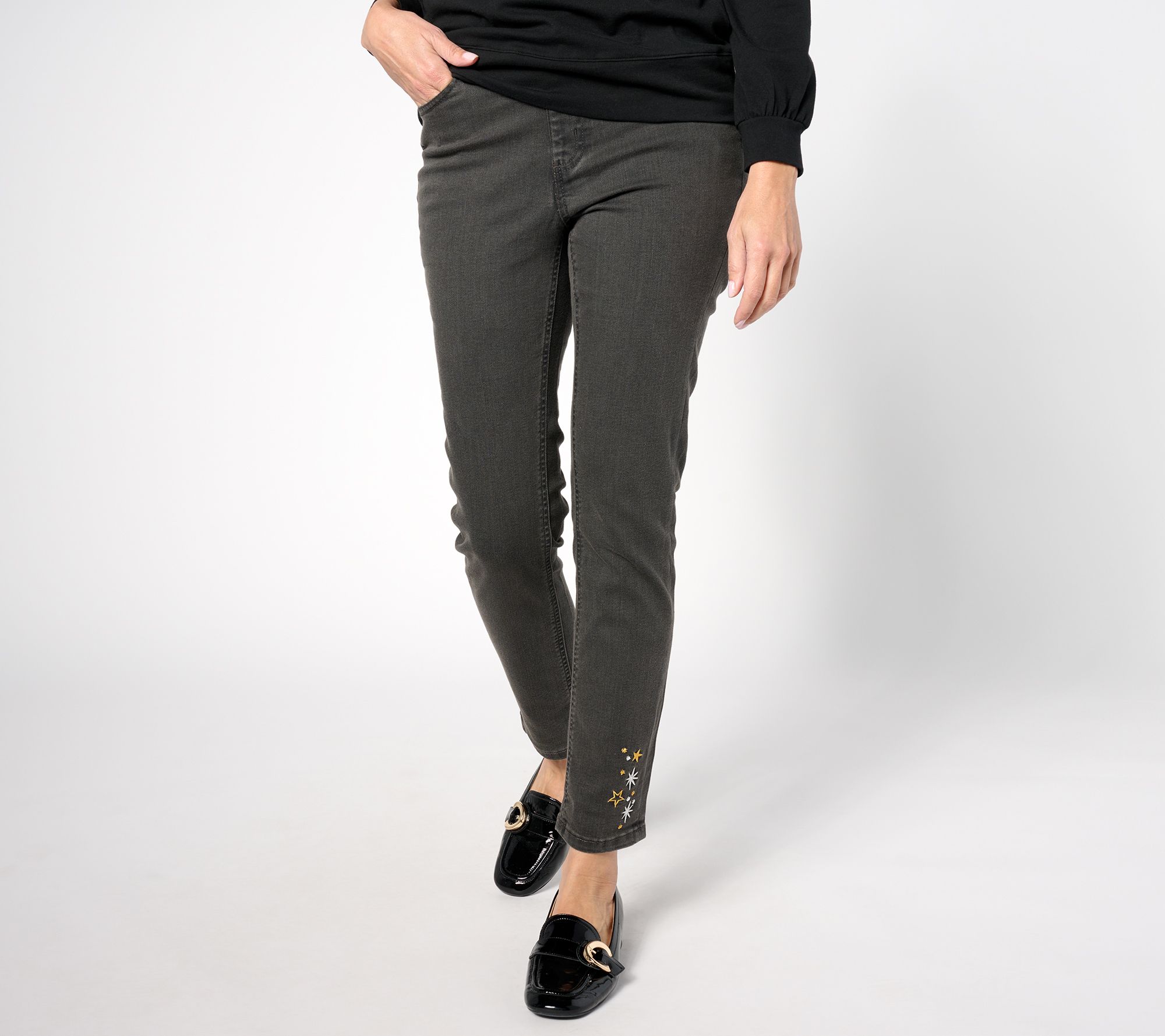 Denim & Co. Active Duo Stretch Tall Crop Leggings with Pockets