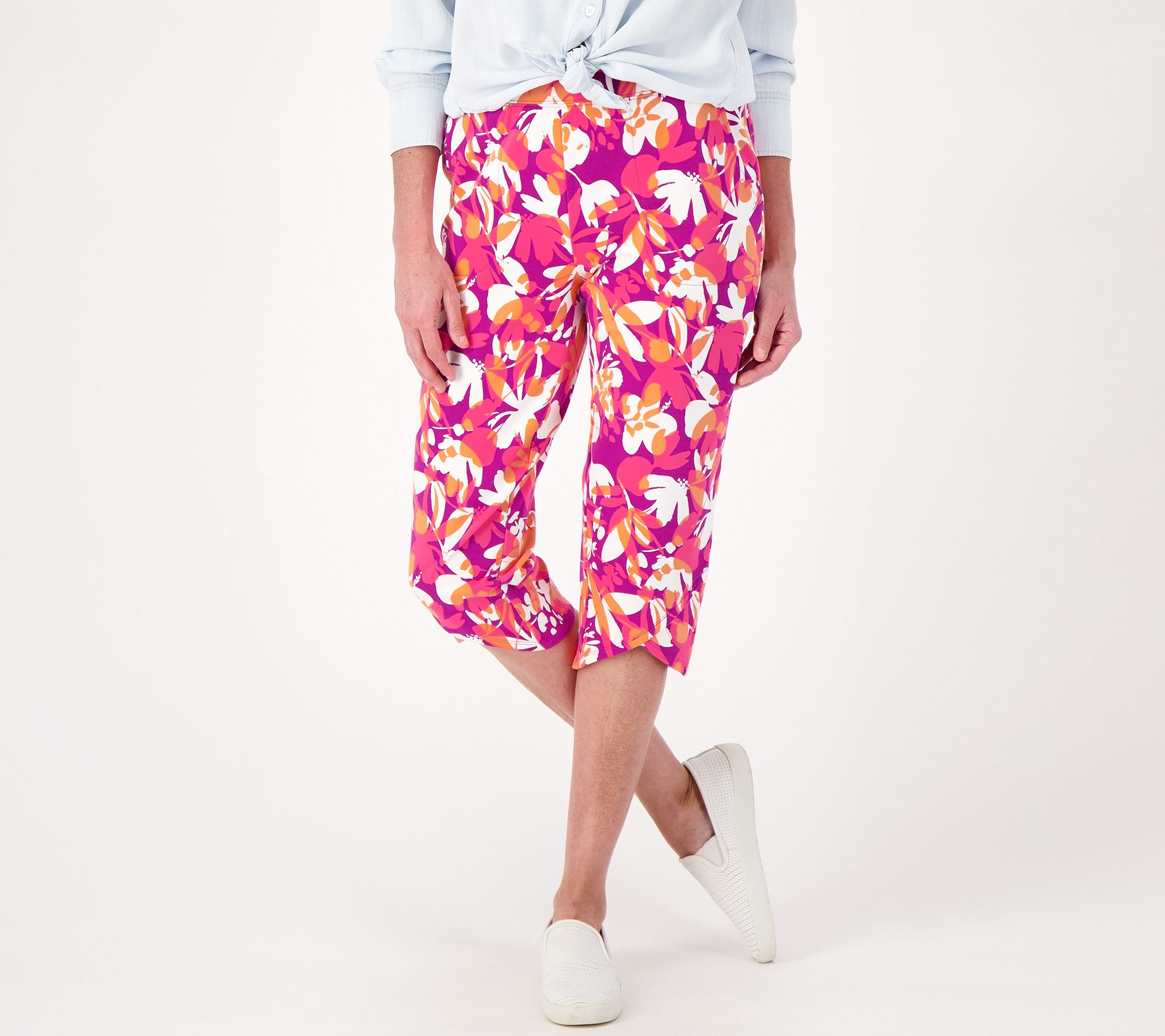 "As Is" Denim & Co. Active French Terry Pull On Capri Pant