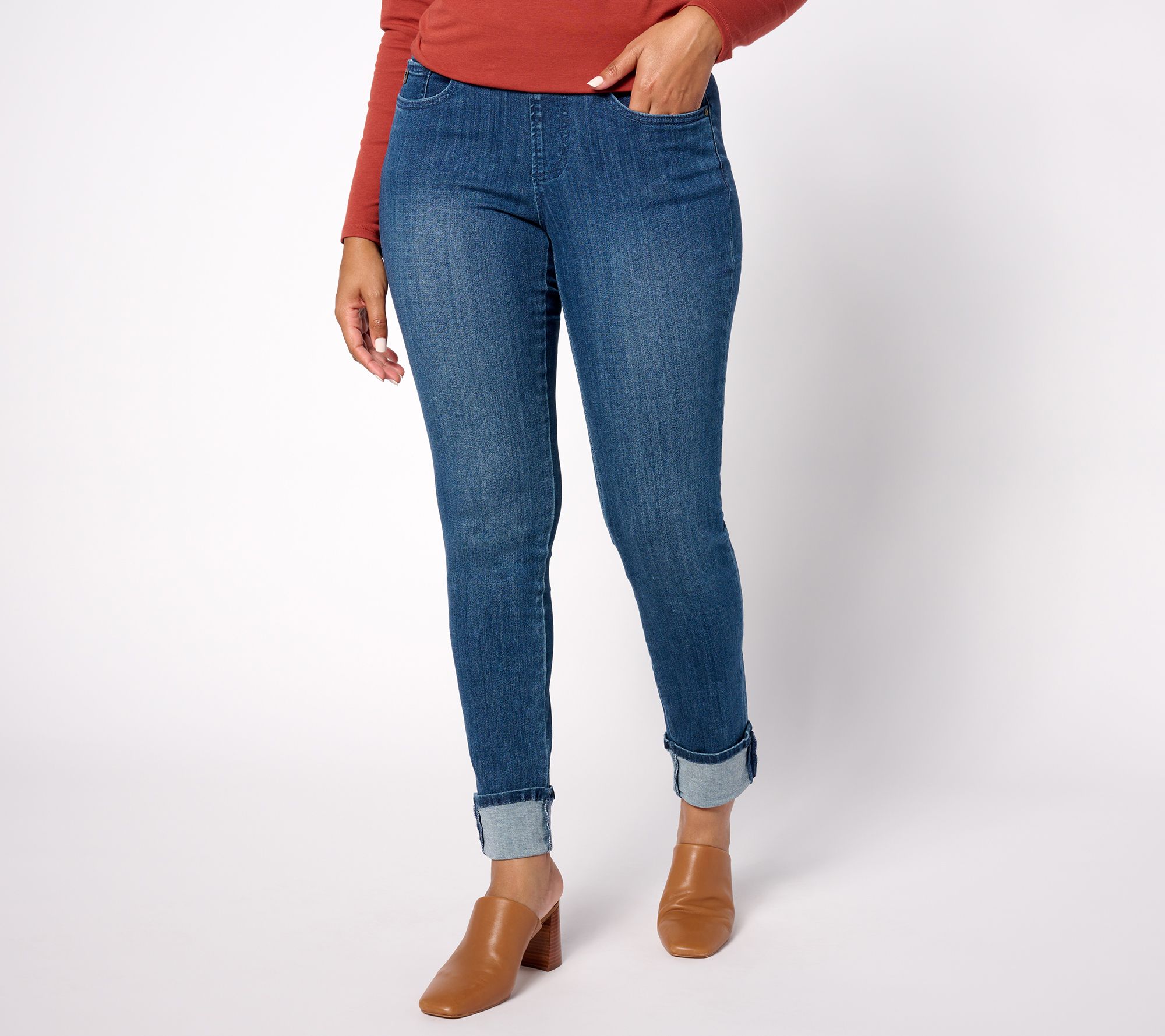 Belle by Kim Gravel Primabelle Cuffed Skinny Jean - QVC.com