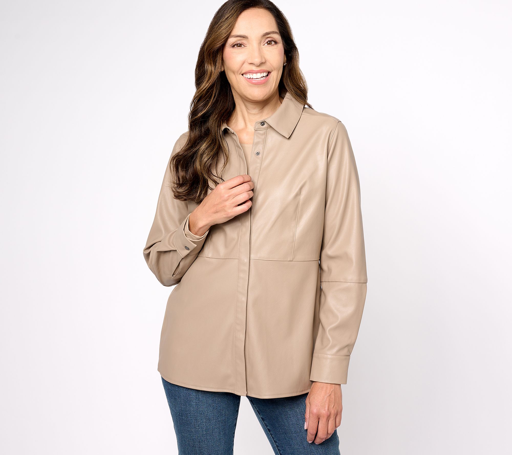 "As Is" Belle by Kim Gravel Faux Leather Shacket
