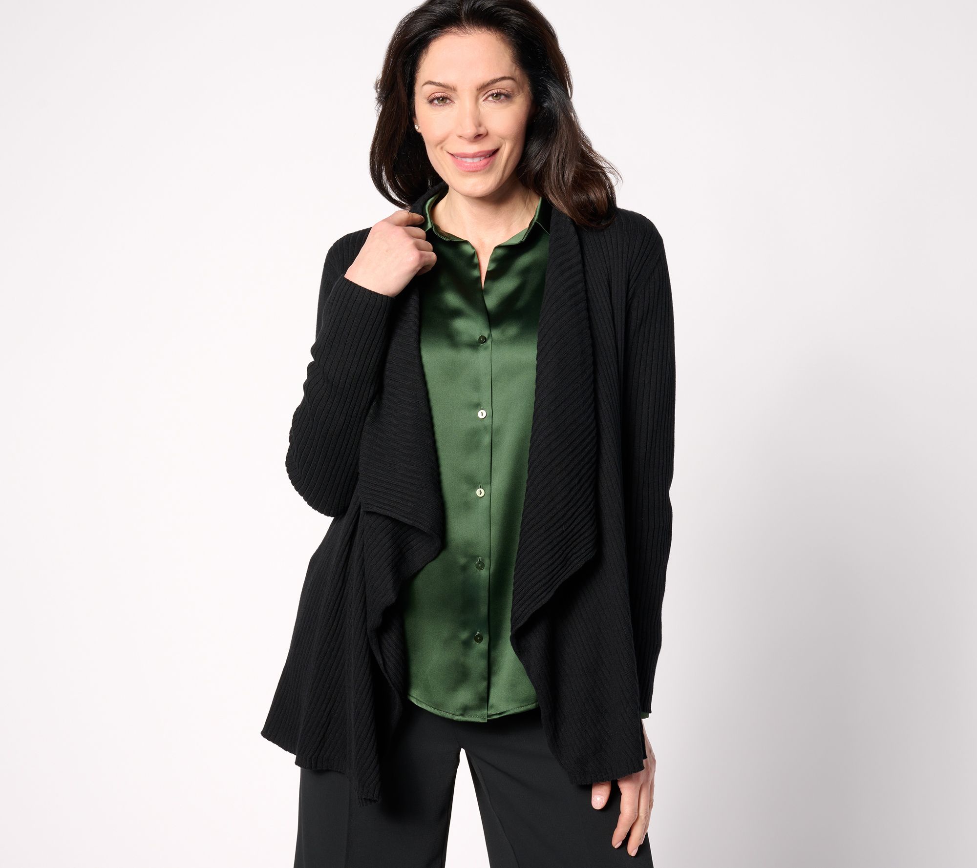 "As Is" BEAUTIFUL by Lawrence Zarain The Kelly_Pet Draped Cardigan