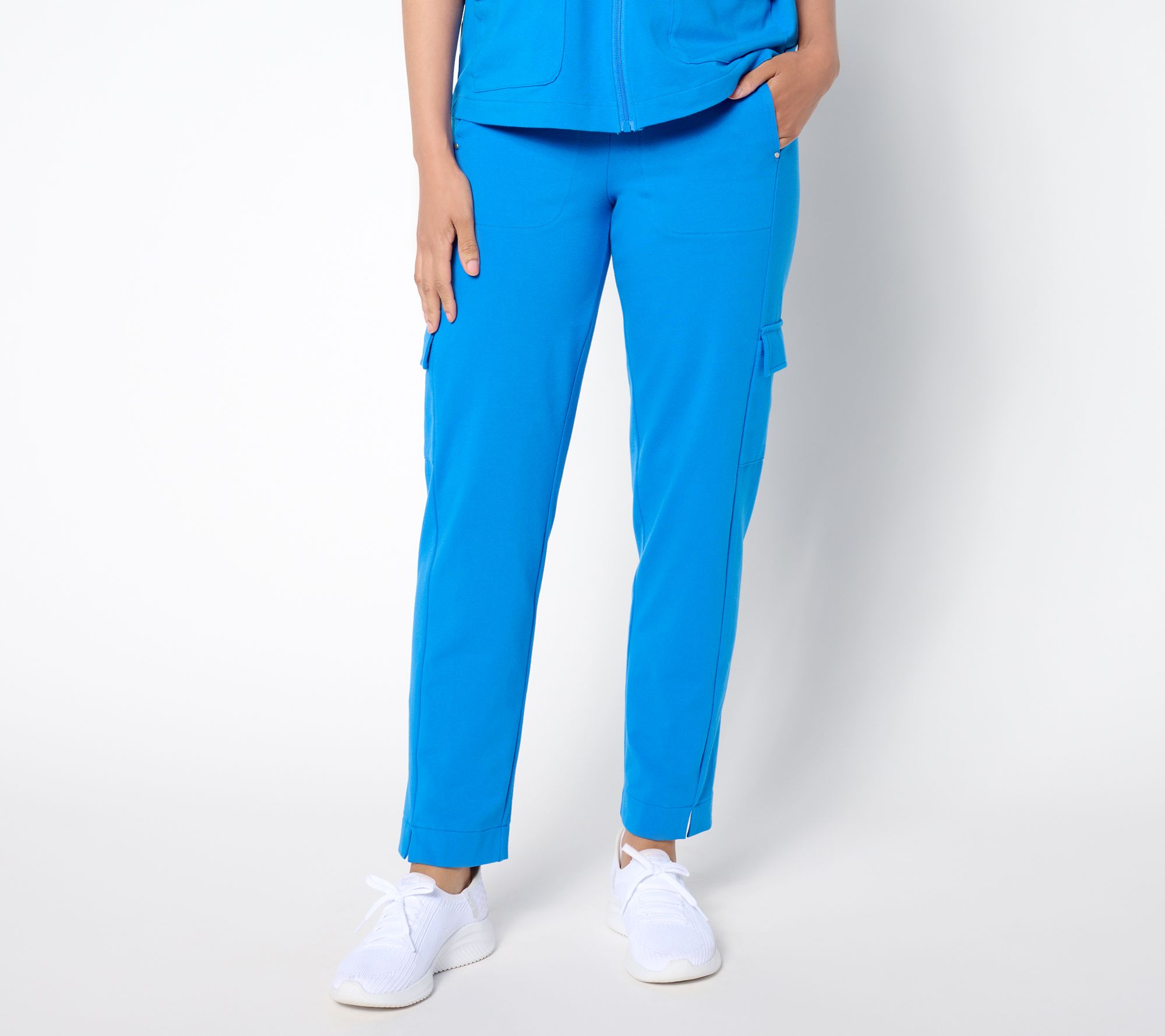 Sport Savvy Regular Stretch Jersey Pull-On Ankle Length Cargo Pant