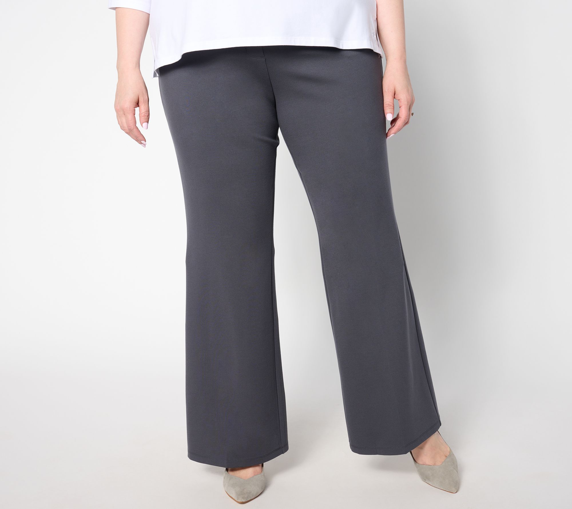 Susan Graver Petite Smart Ponte 350 Boot-Cut Pull-On Pants