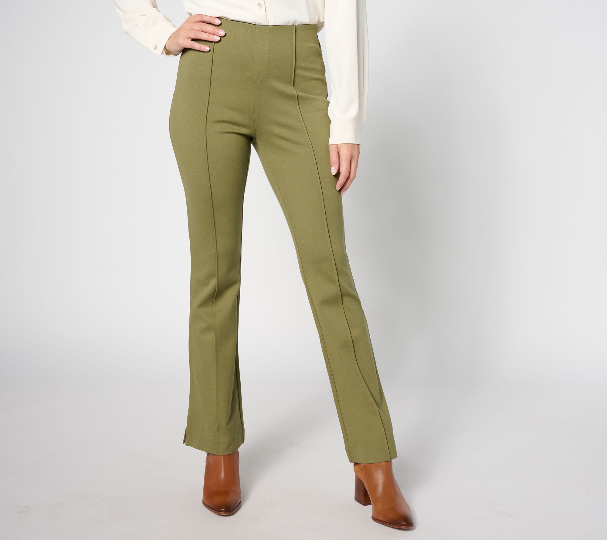 "As Is" Peace Love World Petite Ponte Split Hem Pants