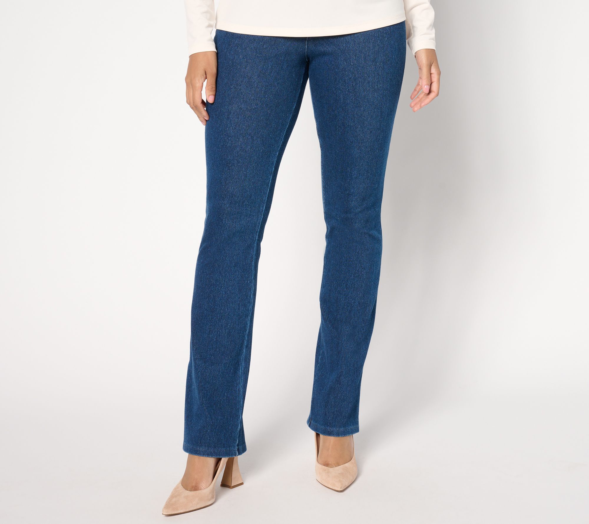 Women With Control Prime Stretch Denim Petite Boot Cut Pant