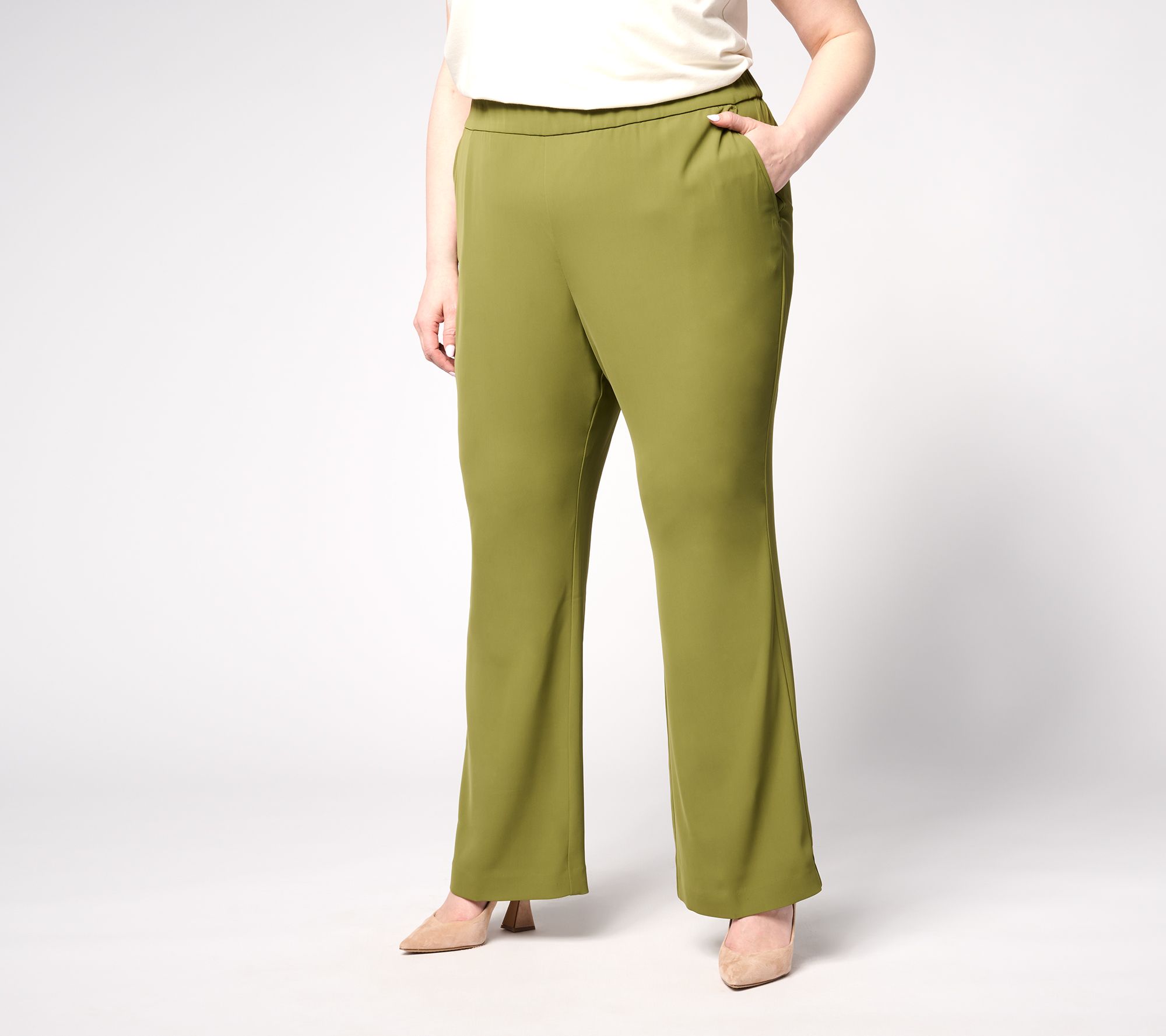 "As Is" BEAUTIFUL by Lawrence Zarian Petite Wide Leg Pull On Pant