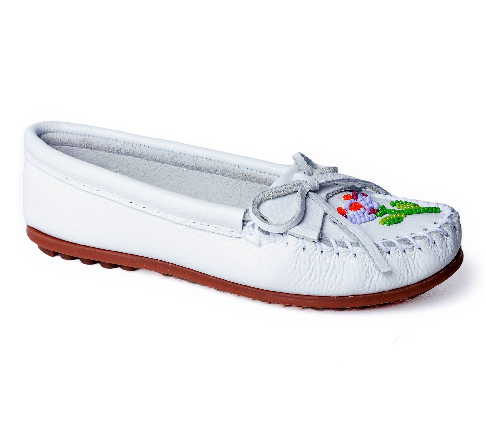 Minnetonka Women's Ziigwan Waabigwan Leather Moccasin