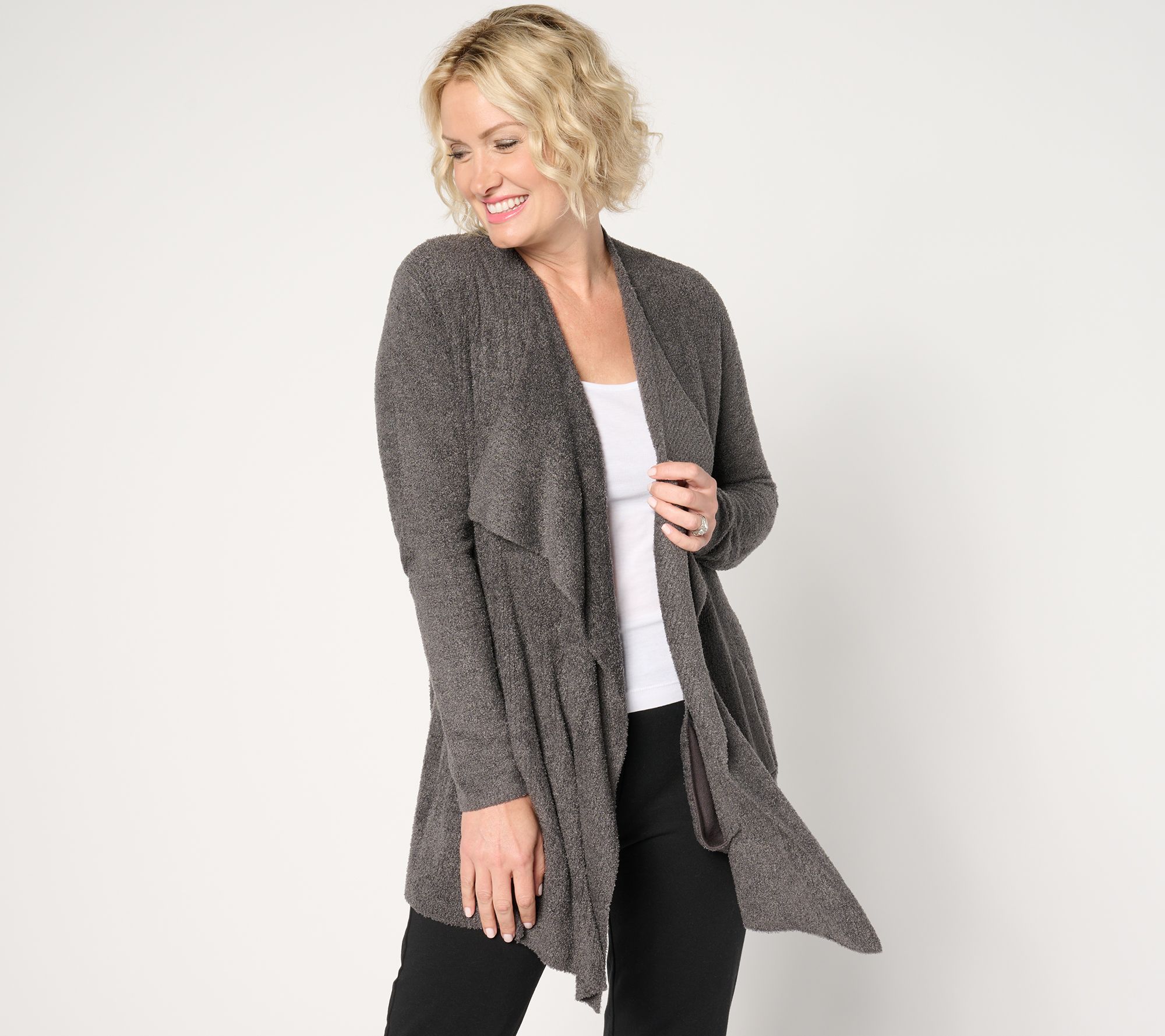 Barefoot Dreams Petite CozyChic Lite Ribbed Island Wrap Cardigan