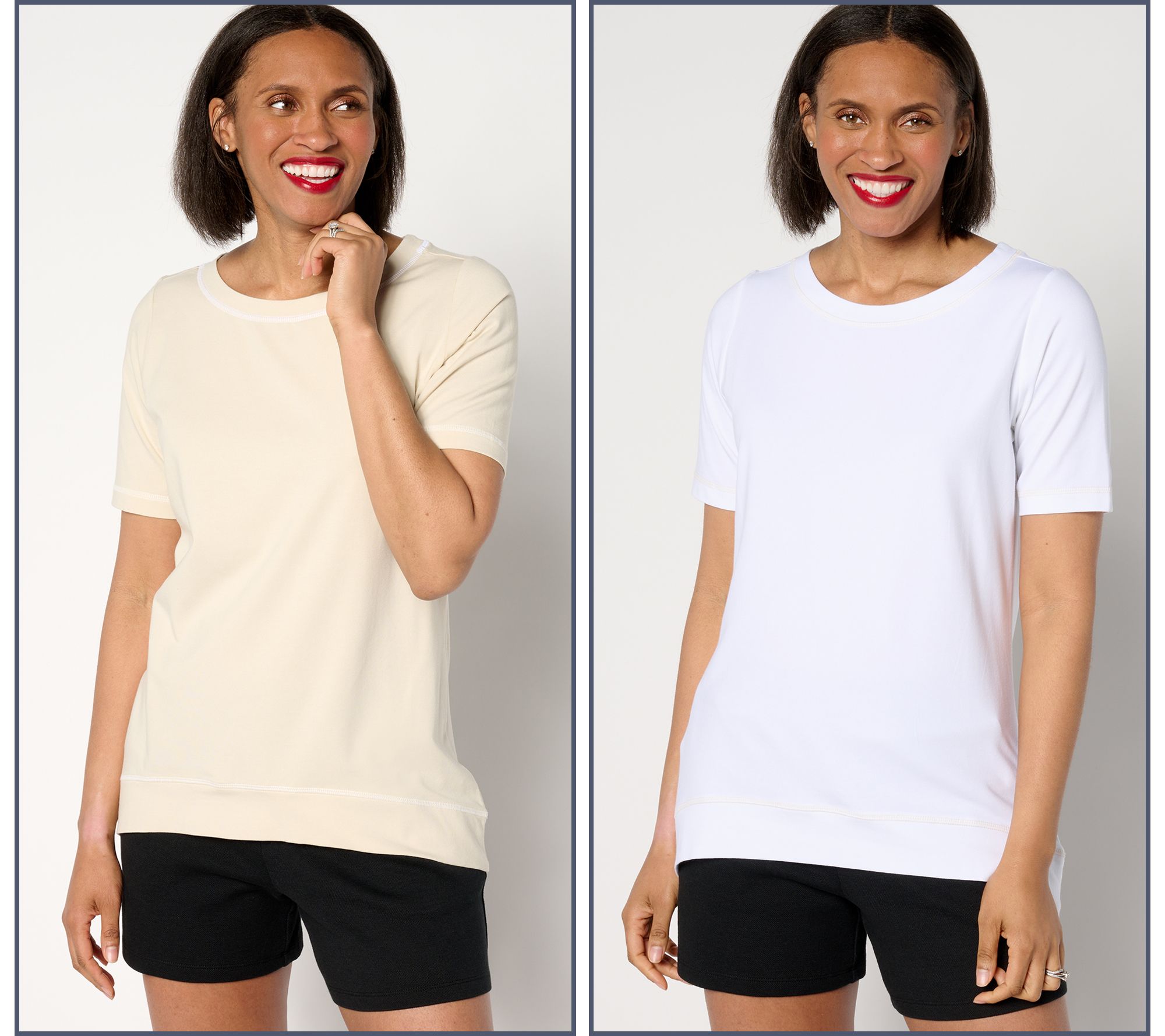 "As Is" Belle Beach by Kim Gravel Primabelle Set of 2 Hi Low Top