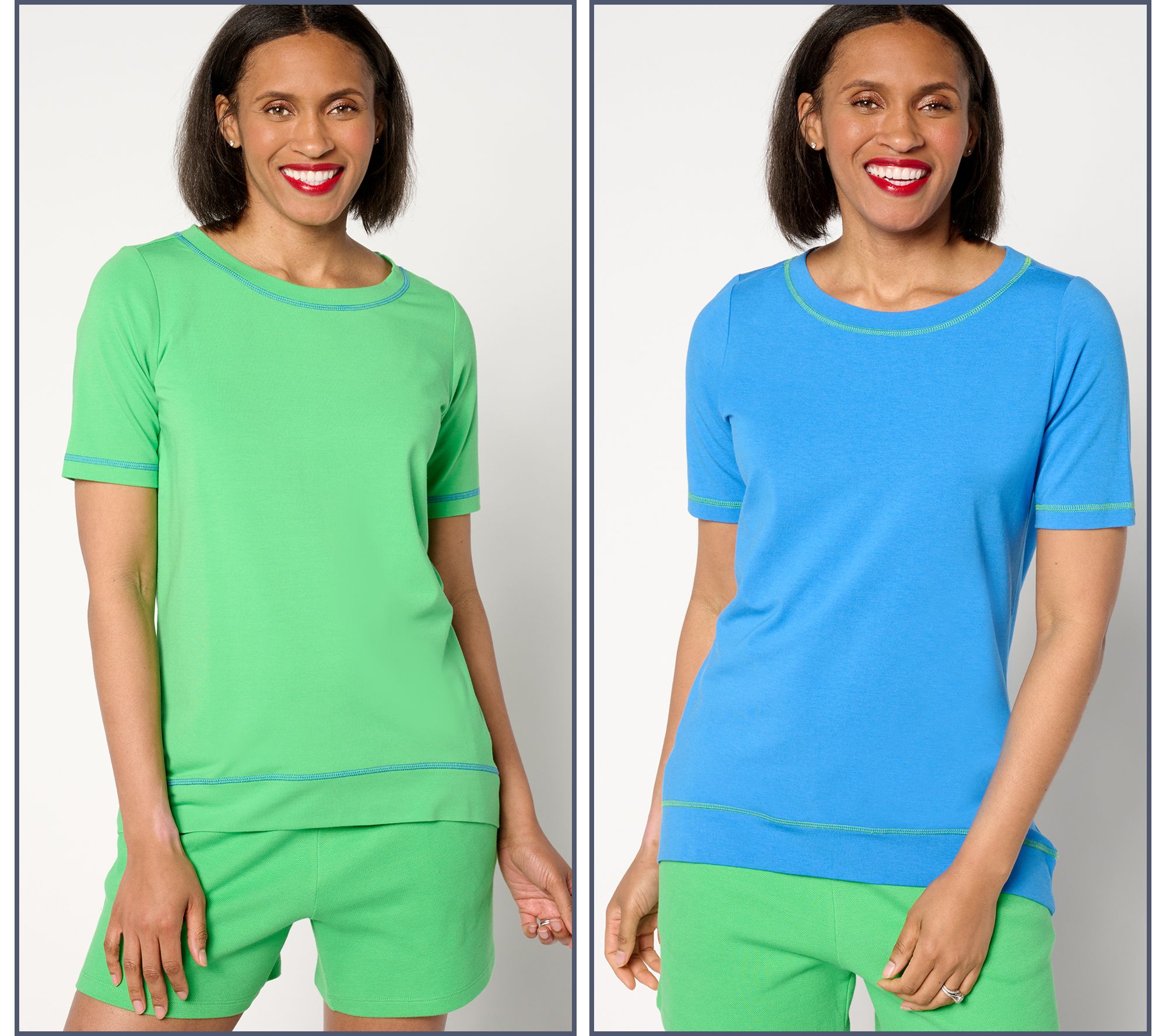 "As Is" Belle Beach by Kim Gravel Primabelle Set of 2 Hi Low Top