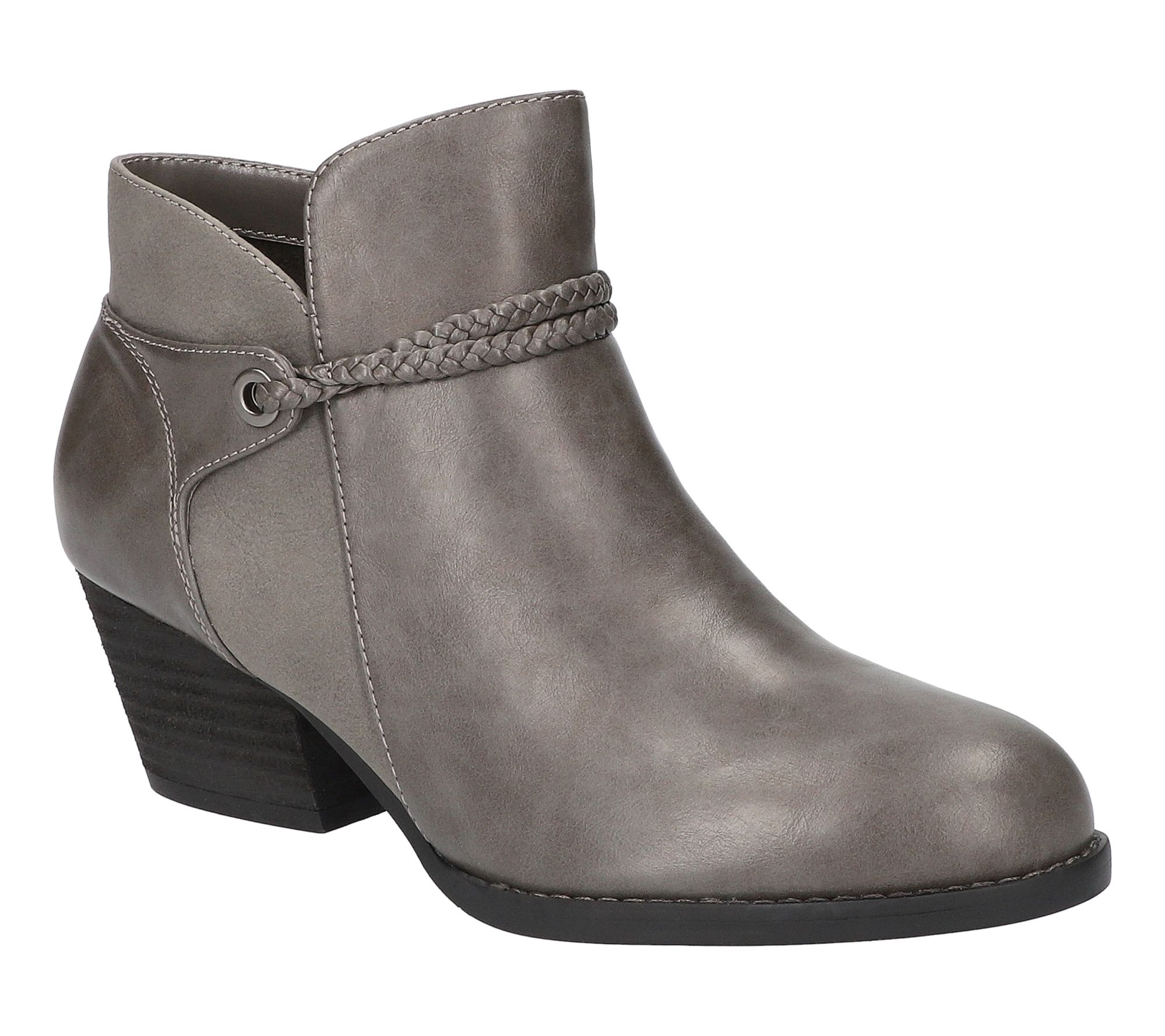 Bella Vita Block Heel Braid Detail Booties-Audr ina