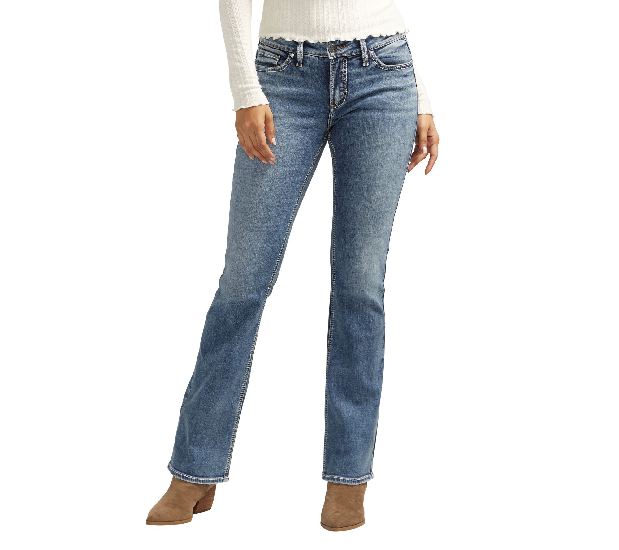 Silver Jeans Co. Elyse Mid Rise Slim Indigo Bootcut Jeans
