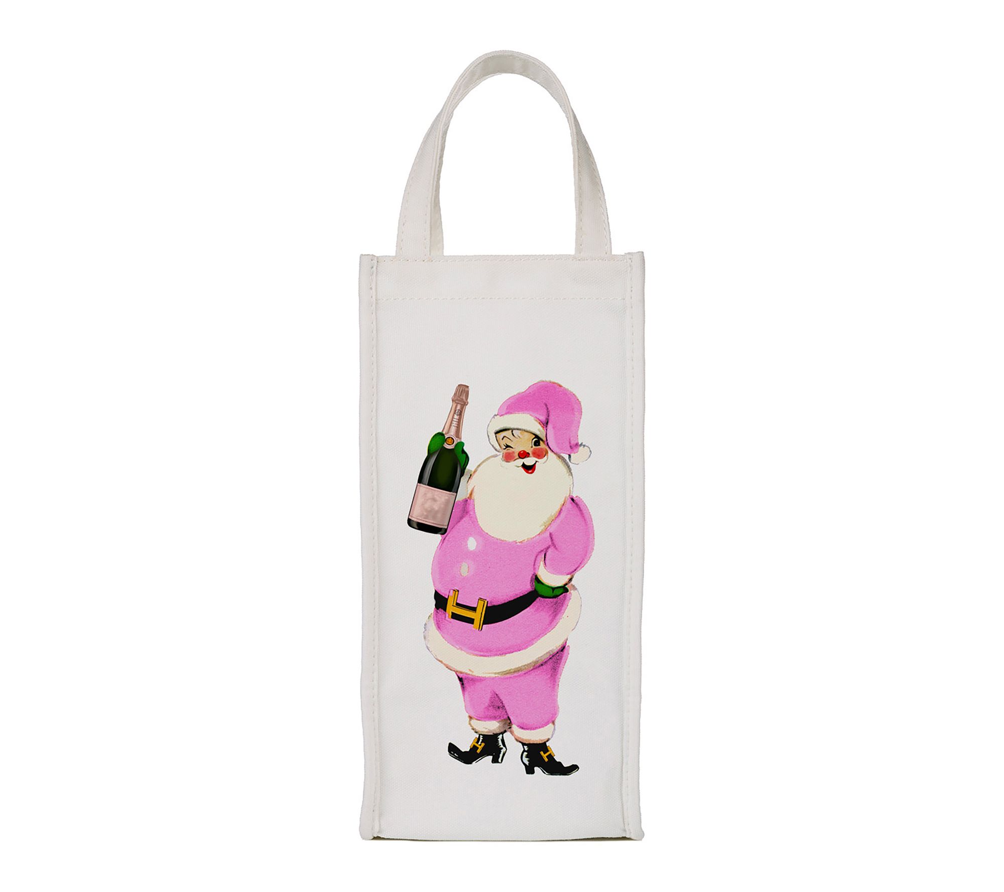 By The Edit Making Spirits Bright Holiday Cheer Wine Bag Tote
