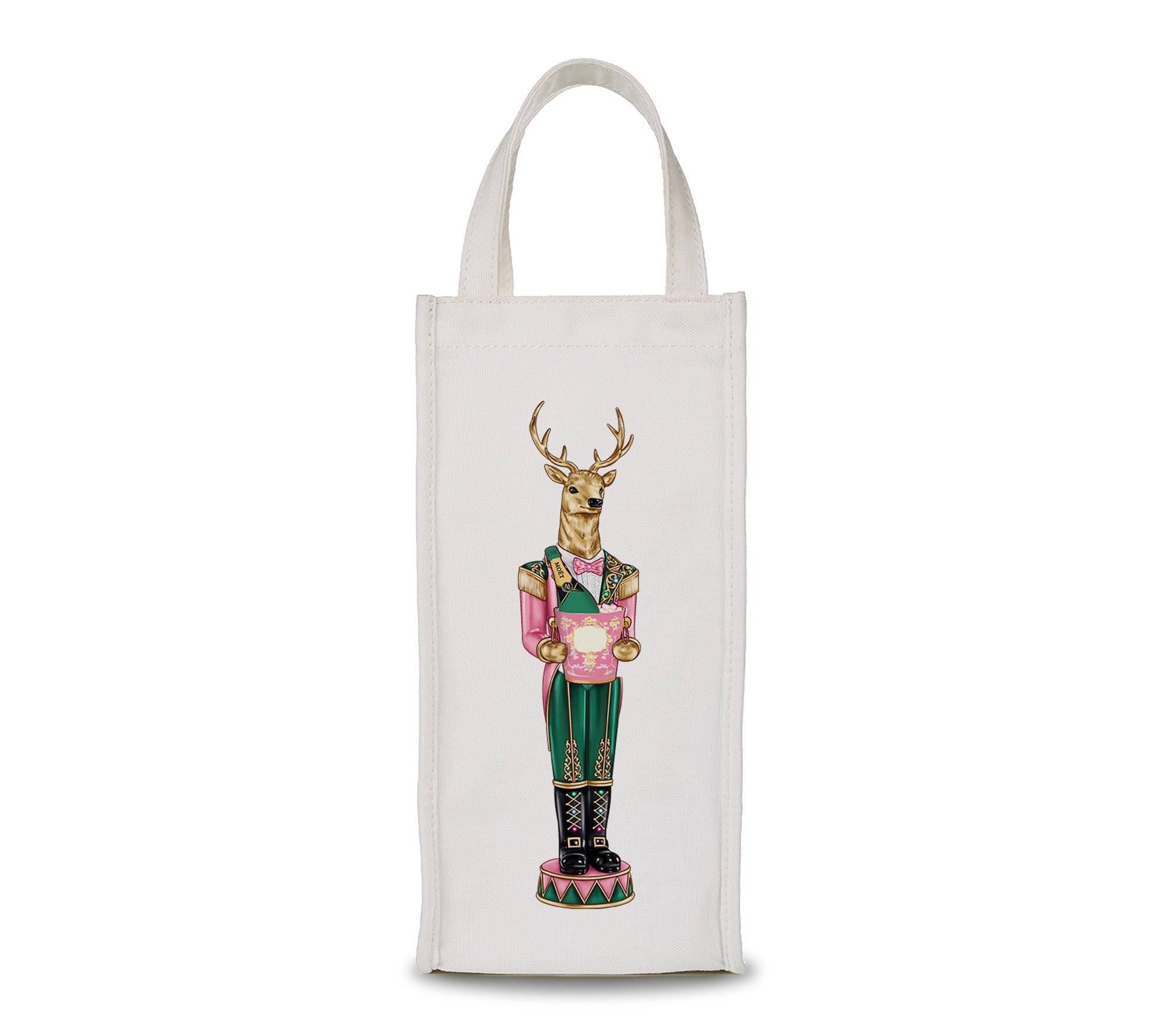 By The Edit Making Spirits Bright Holiday Cheer Wine Bag Tote