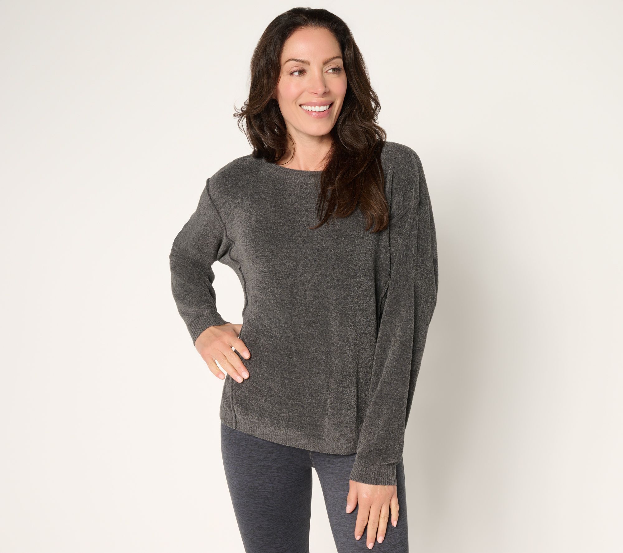 Barefoot Dreams CozyChic Ultra Lite Jersey Roll Boatneck Pullover