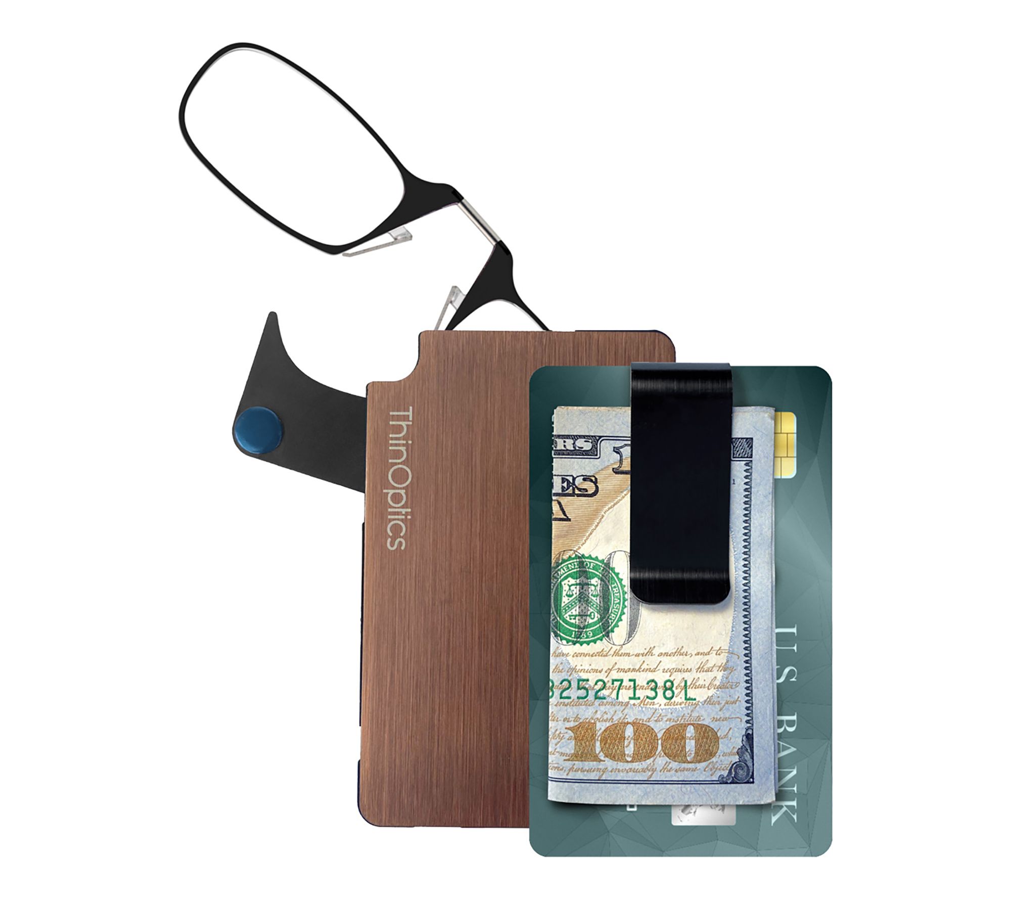ThinOptics Readers with Rose Gold Wallet - QVC.com
